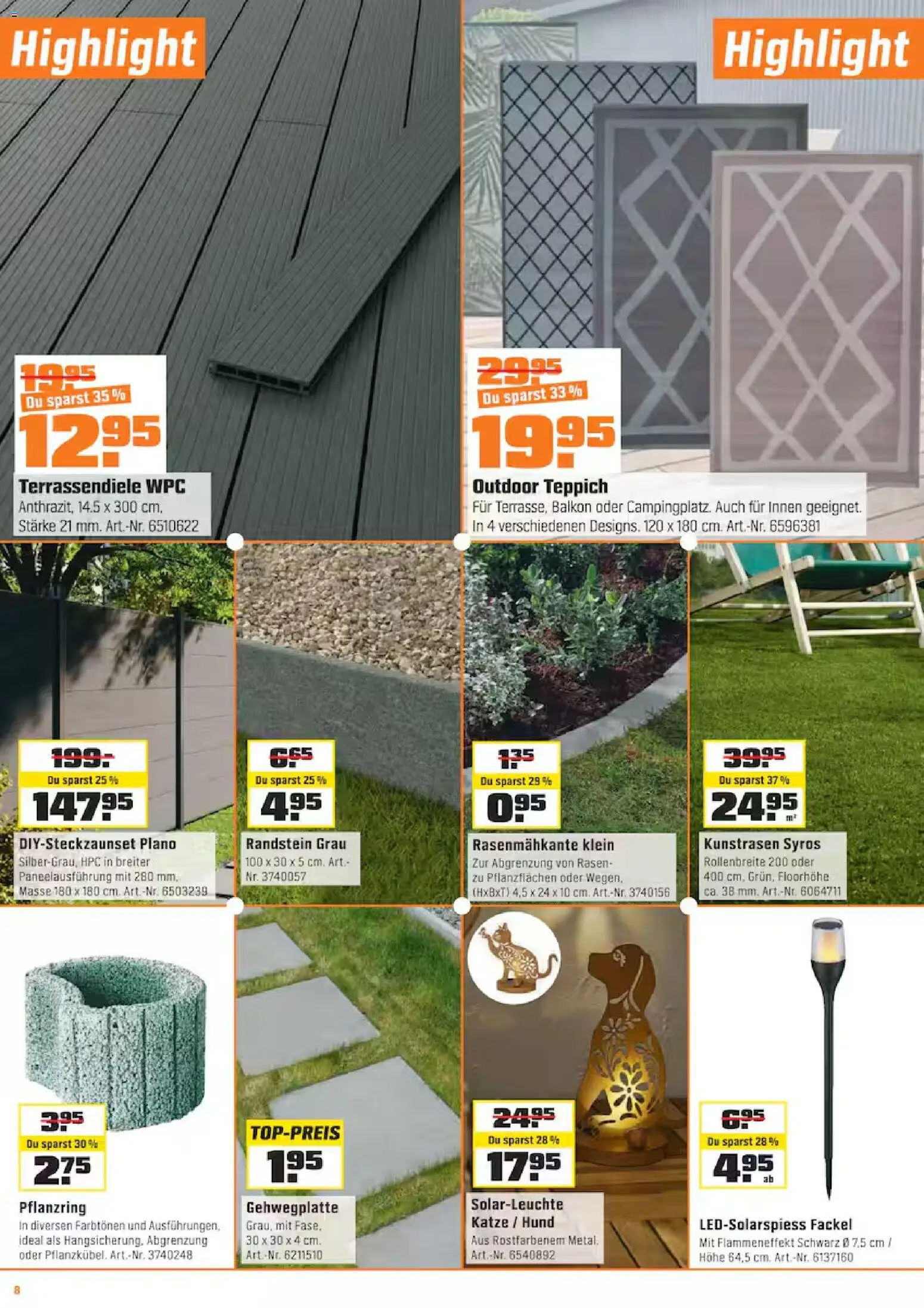 OBI aktionen – gültig ab 15.04.2026 | Seite: 8 | Produkte: Teppich, Solarleuchte