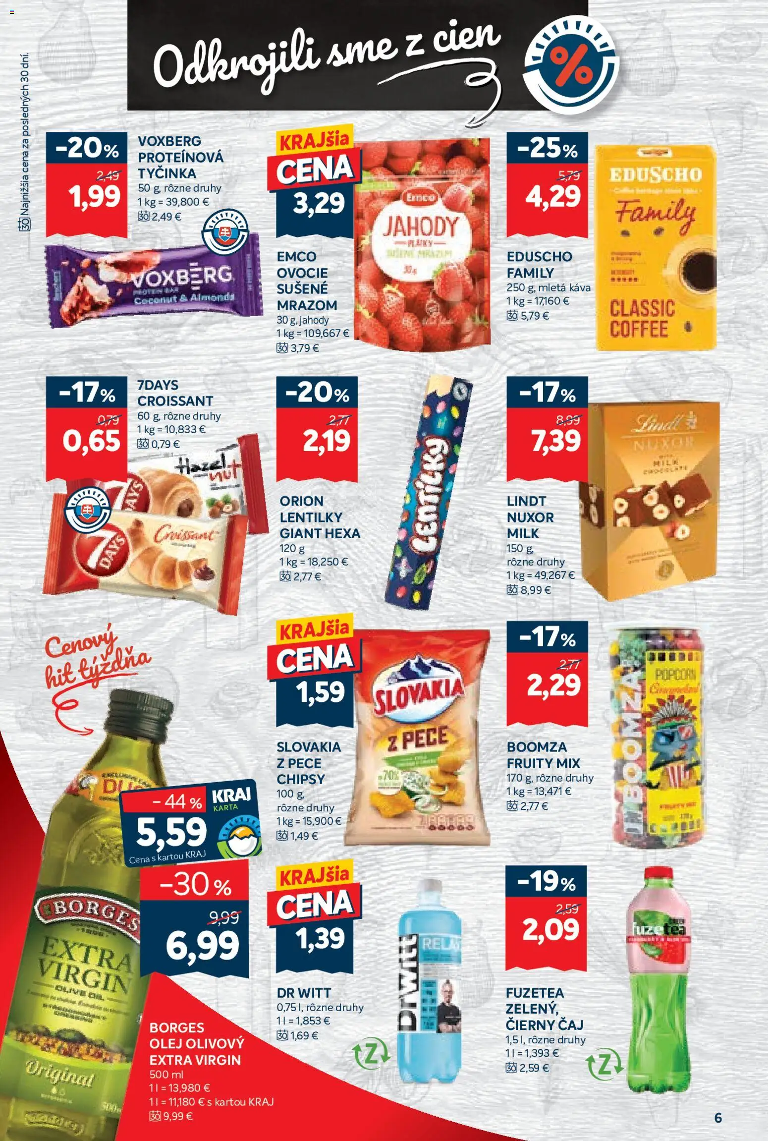 Nové Kraj akcie – leták je platný od 06.11.2025 | Strana: 10 | Produkty: Croissant, Lindt, Jahody, Chipsy