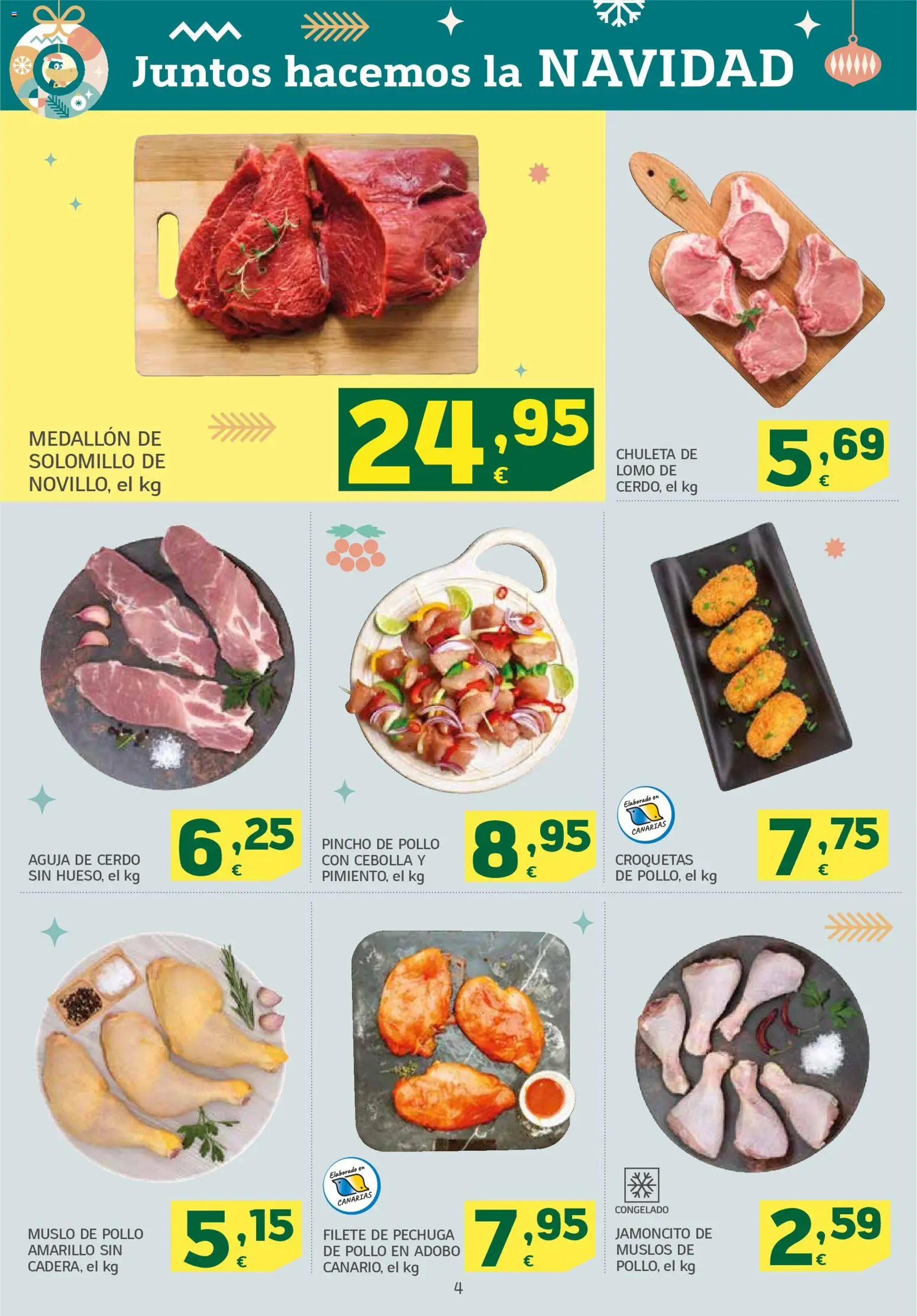 HiperDino folleto │ válido desde el 25.11.2025 | Página: 4 | Productos: Cerdo, Παγωμένο τσάι, Croquetas, Filete