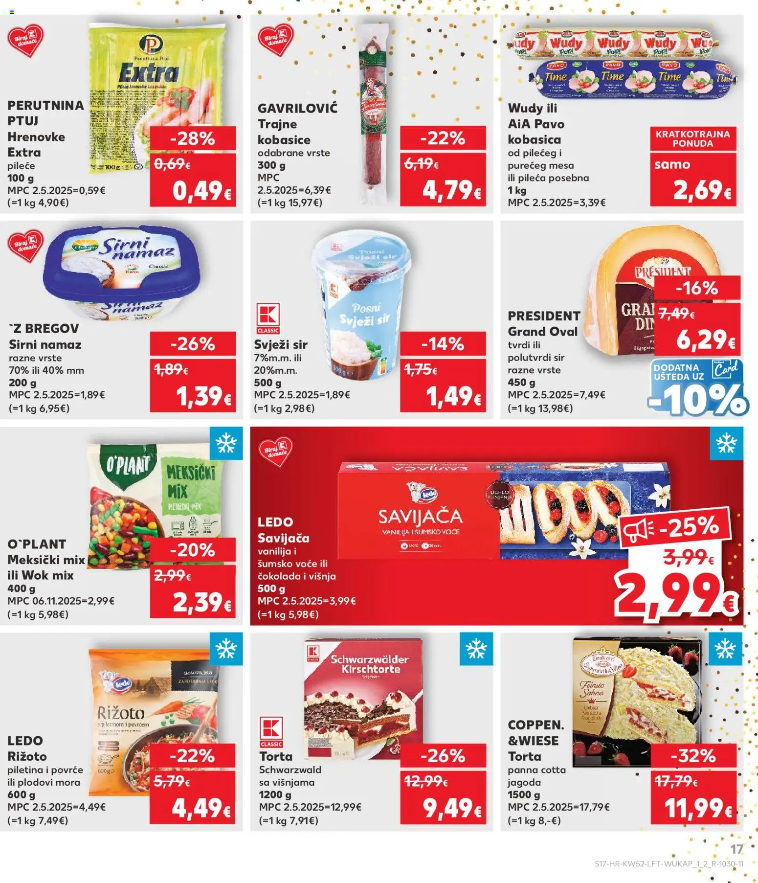 Kaufland katalog | vrijedi od 27.12.2025 | Stranica: 17 | Proizvodi: Šumsko voće, Hrenovke, Svježi sir, Povrće