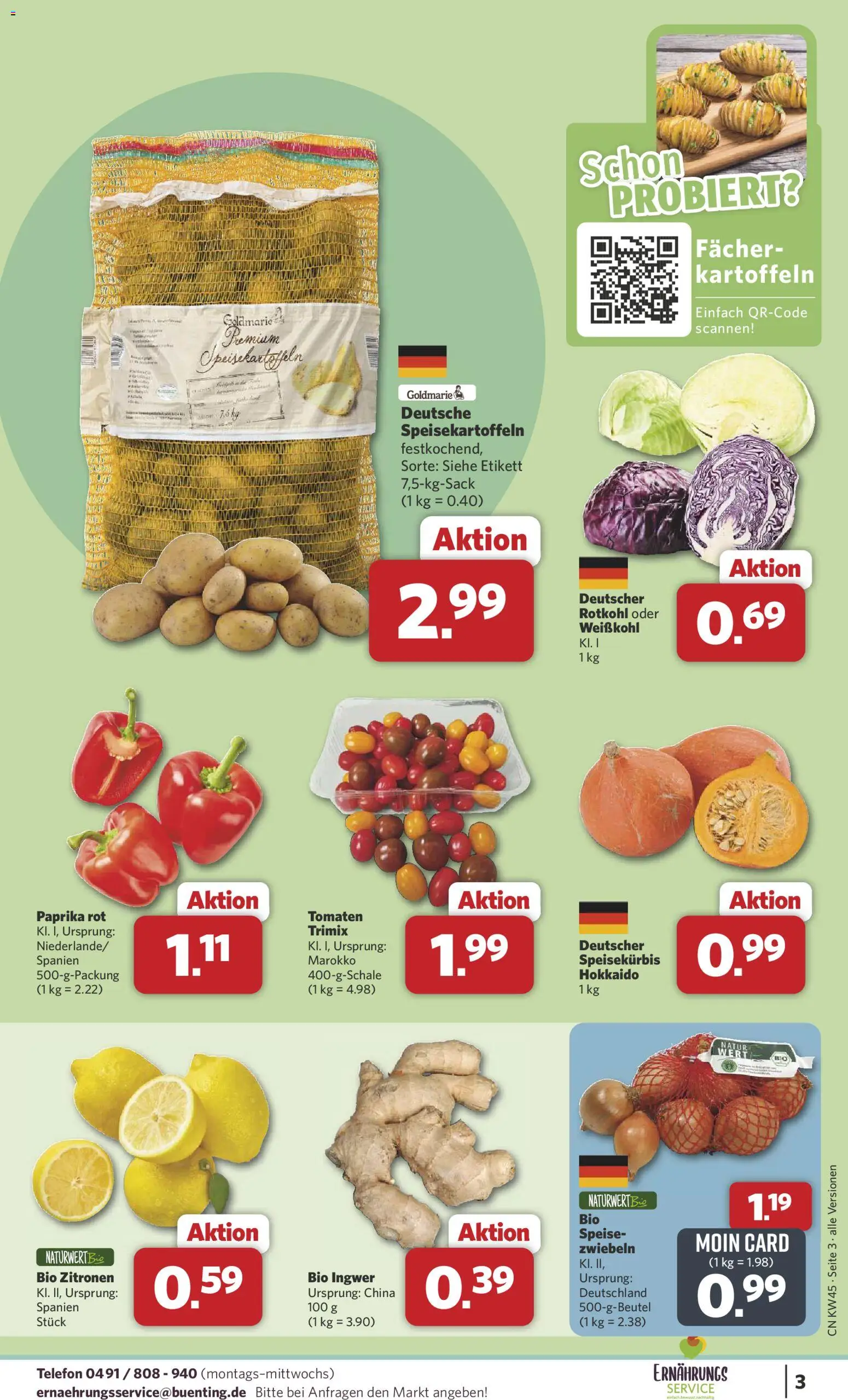 Combi - Black Friday – gültig ab 03.11.2025 | Seite: 3 | Produkte: Rotkohl, Paprika, Telefon, Zitronen