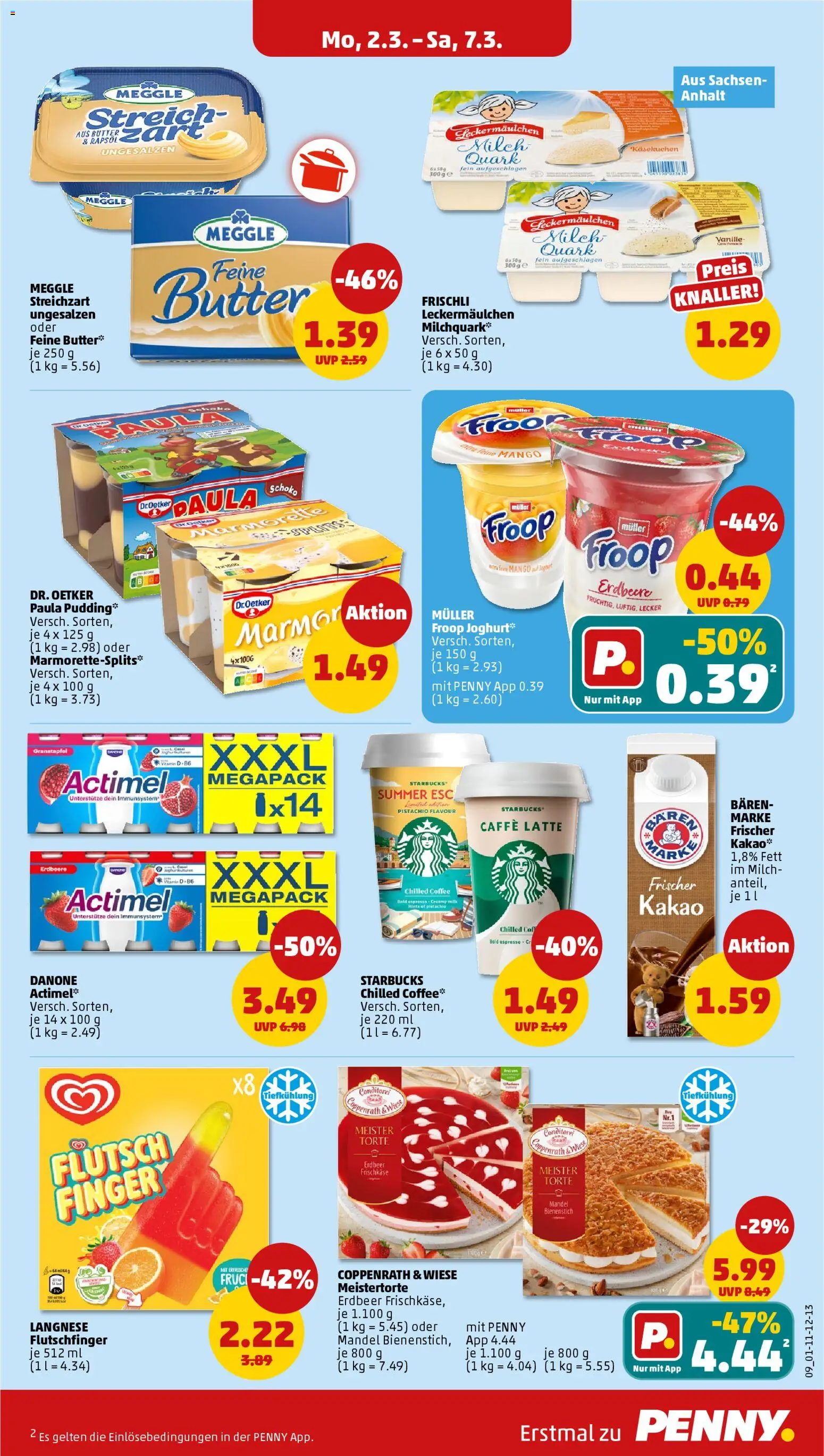 Penny Prospekt 	 – gültig ab 02.03.2026 | Seite: 11 | Produkte: Langnese, Butter, Starbucks, Frischkase