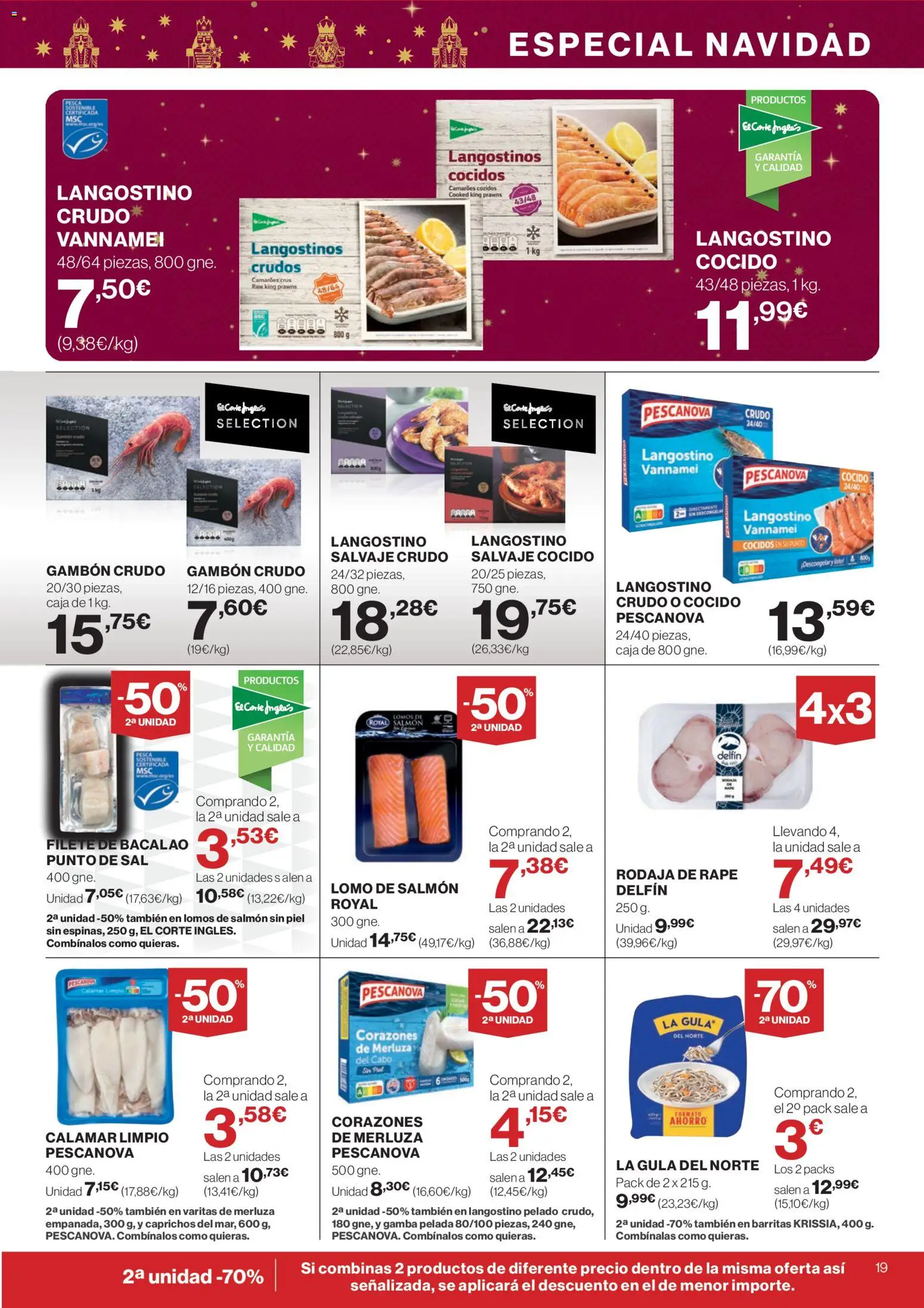 Supercor folleto │ válido desde el 18.12.2025 | Página: 19 | Productos: Filete, Caja, Langostino, Gamba