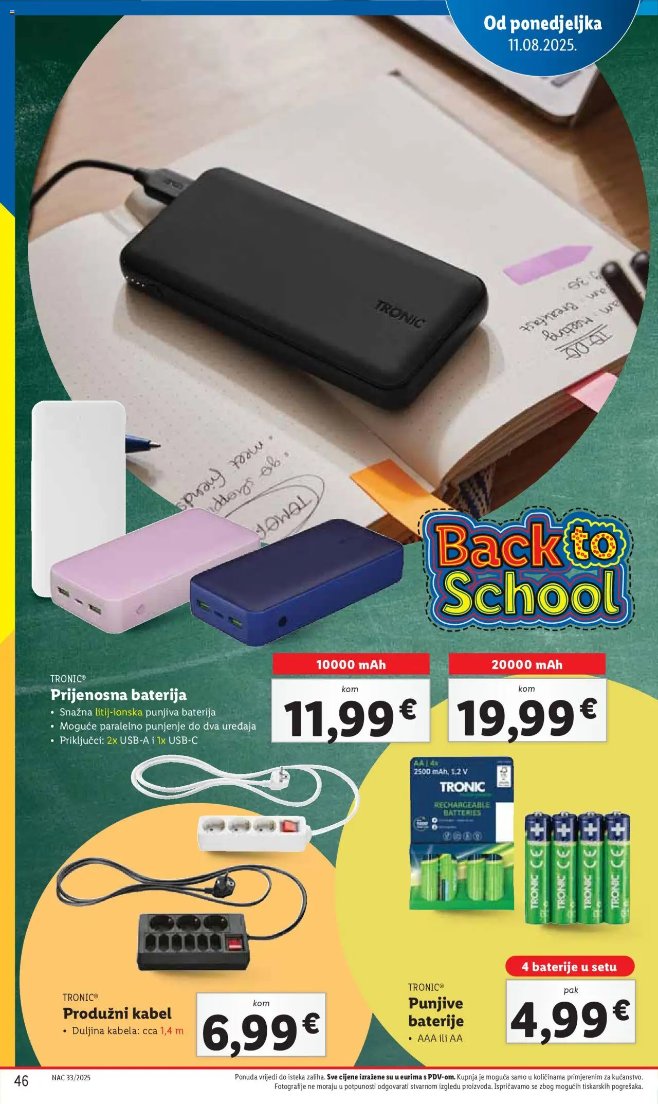 Lidl katalog | vrijedi od 31.07.2025 | Stranica: 46 | Proizvodi: Baterija, Baterije, Kabel