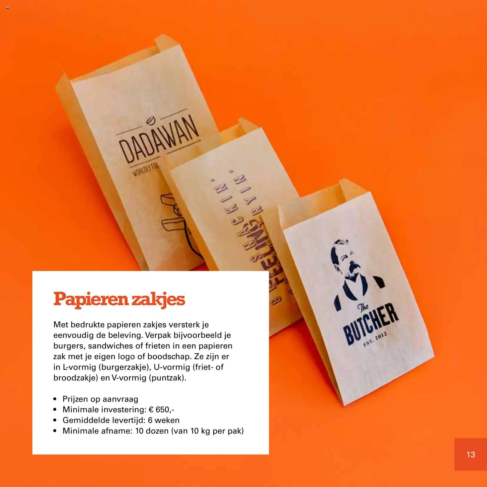 {H1} | Pagina: 13 | Producten: Friet, Zak
