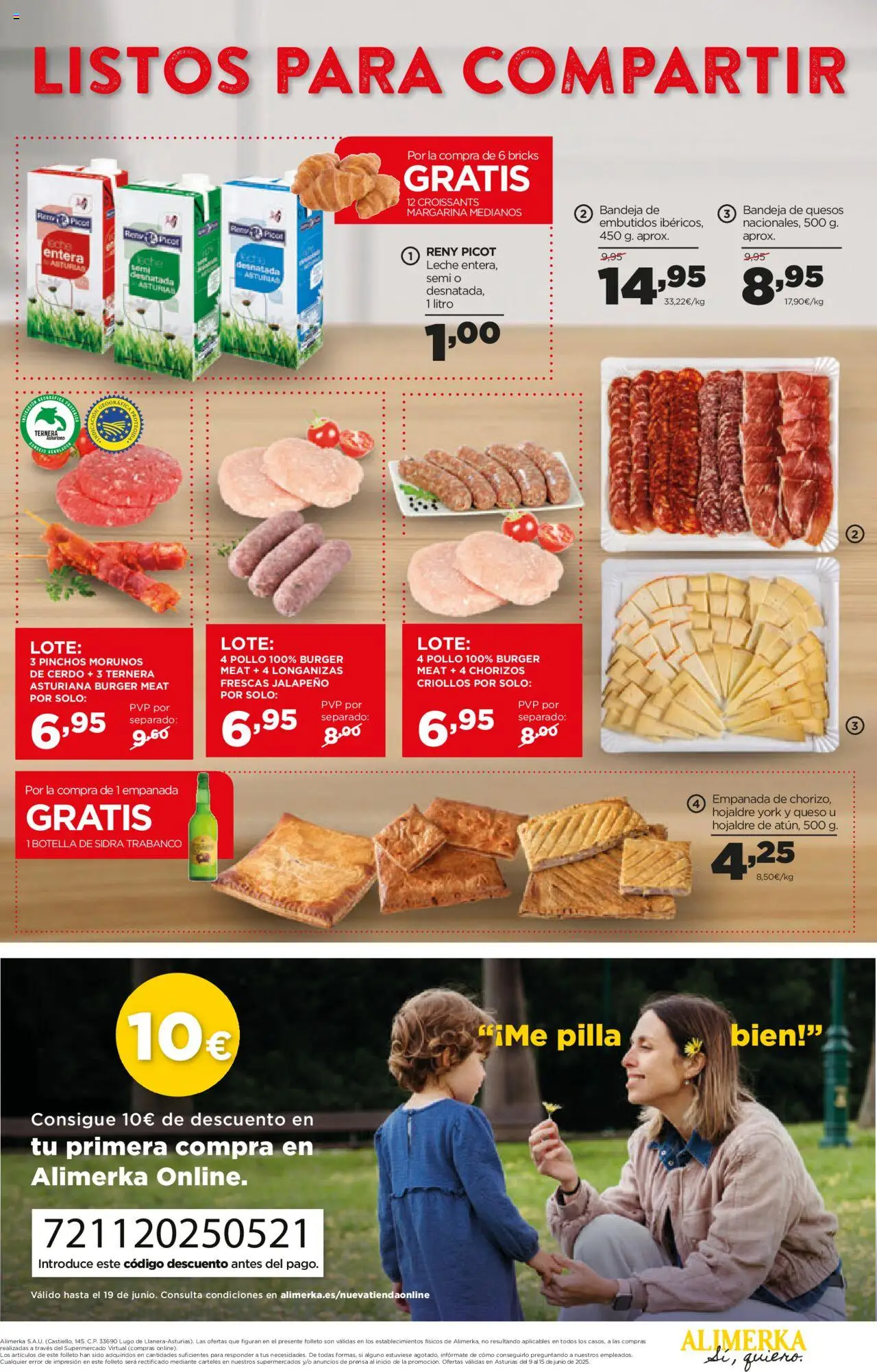 Alimerka folleto Asturias │ válido desde el 09.06.2025 | Página: 12 | Productos: Leche, Queso, Margarina, Prensa