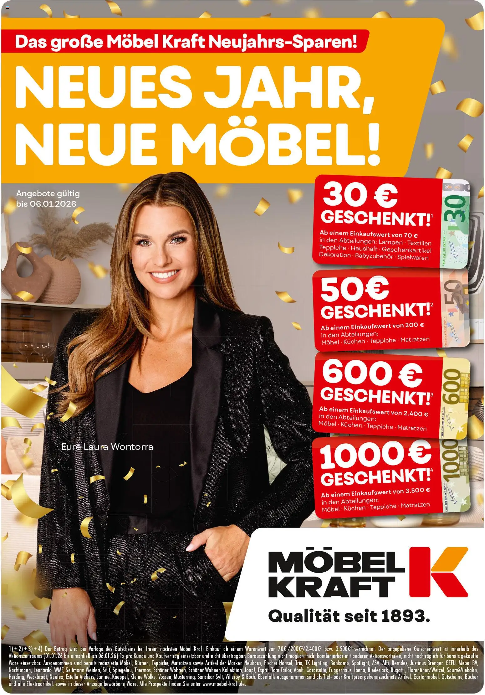 Möbel Kraft Neues Jahr, neue Möbel – gültig ab 05.01.2026 | Seite: 1 | Produkte: Kuchen