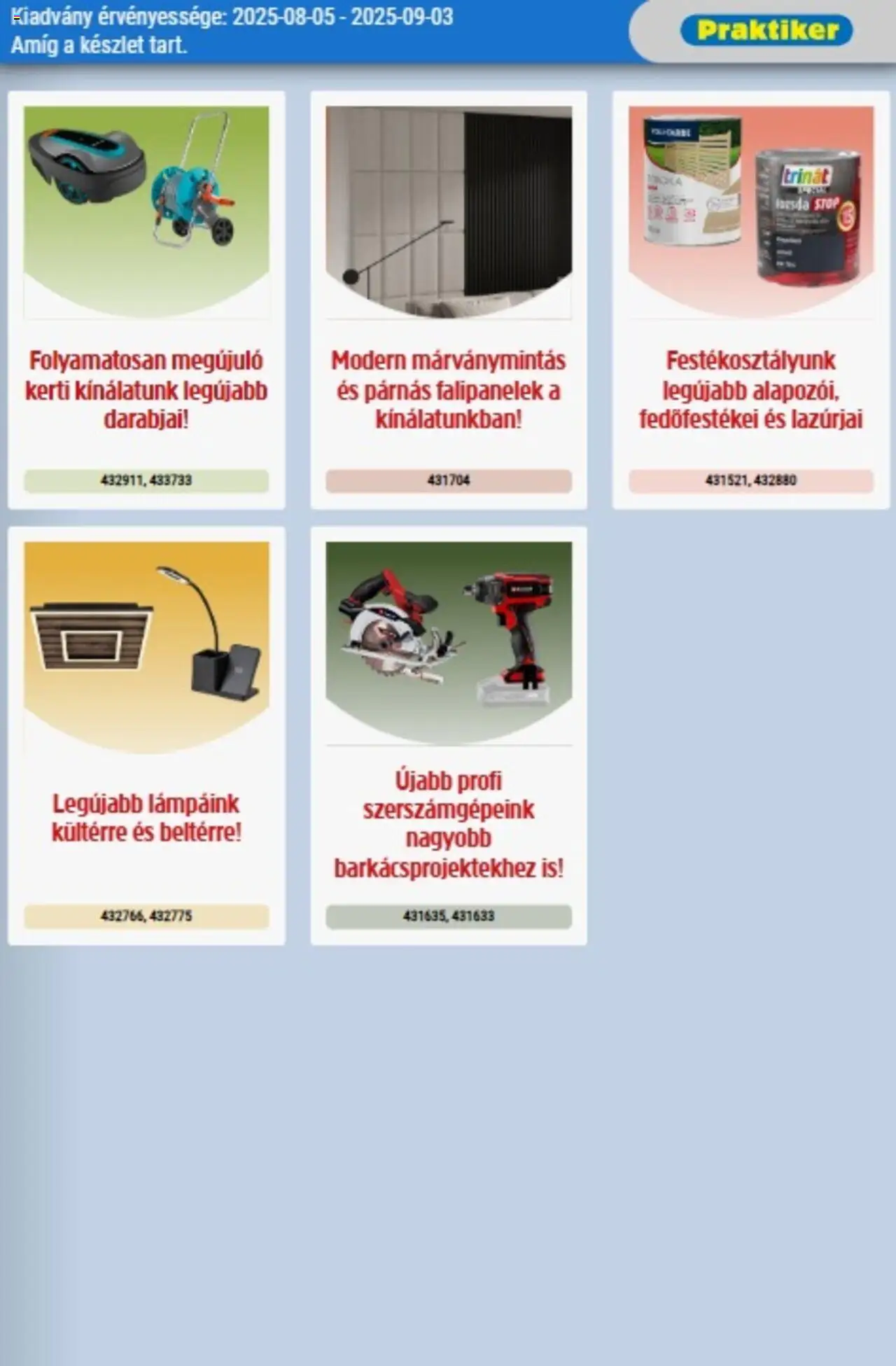 Praktiker akciós ujság - amely érvényes a következő dátumtól: 05.08.2025 | Oldal: 29
