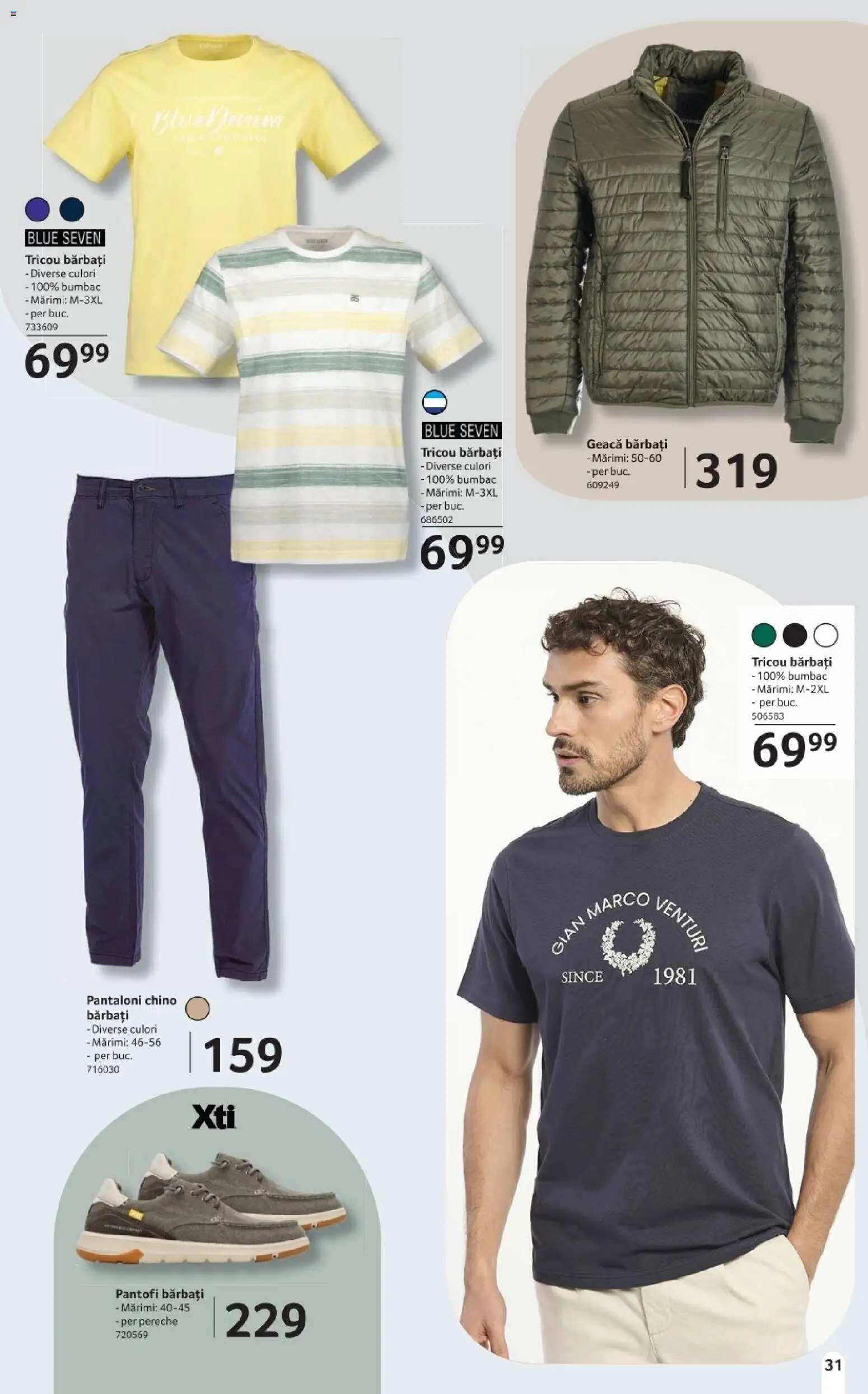 Noul catalog Selgros – valabil de la 20.03.2026 | Pagină: 31 | Produse: Pantofi, Tricou, Geacă, Pantaloni