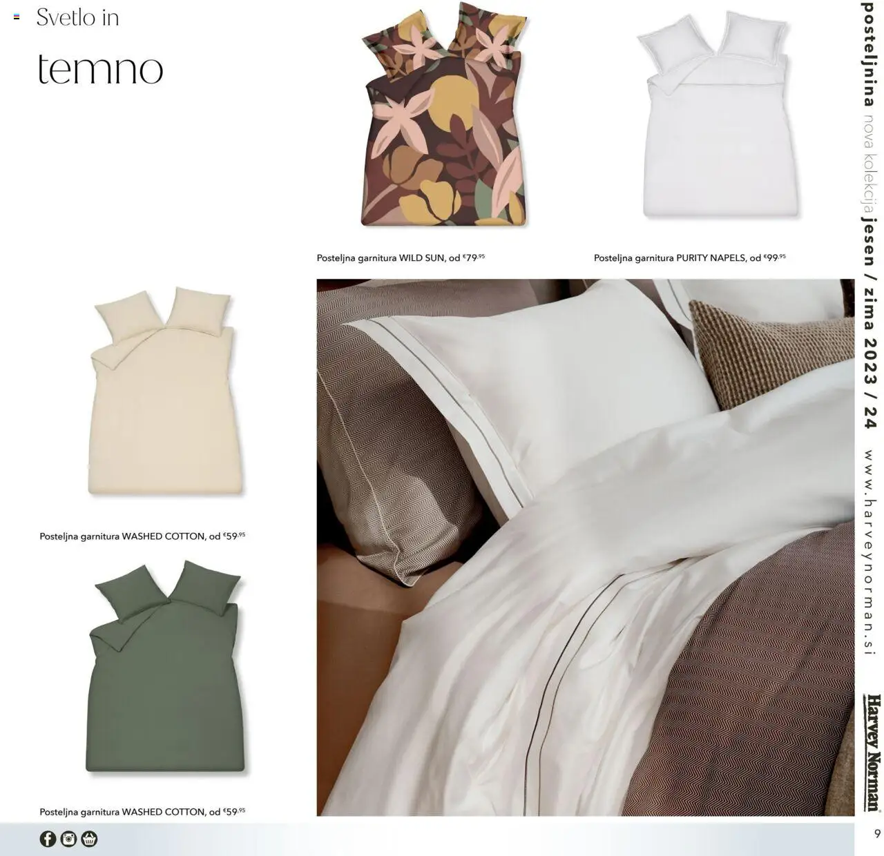 Harvey Norman katalog posteljnina jesen zima │ velja od 01.10.2023 | Stran: 9 | Izdelki: Posteljnina