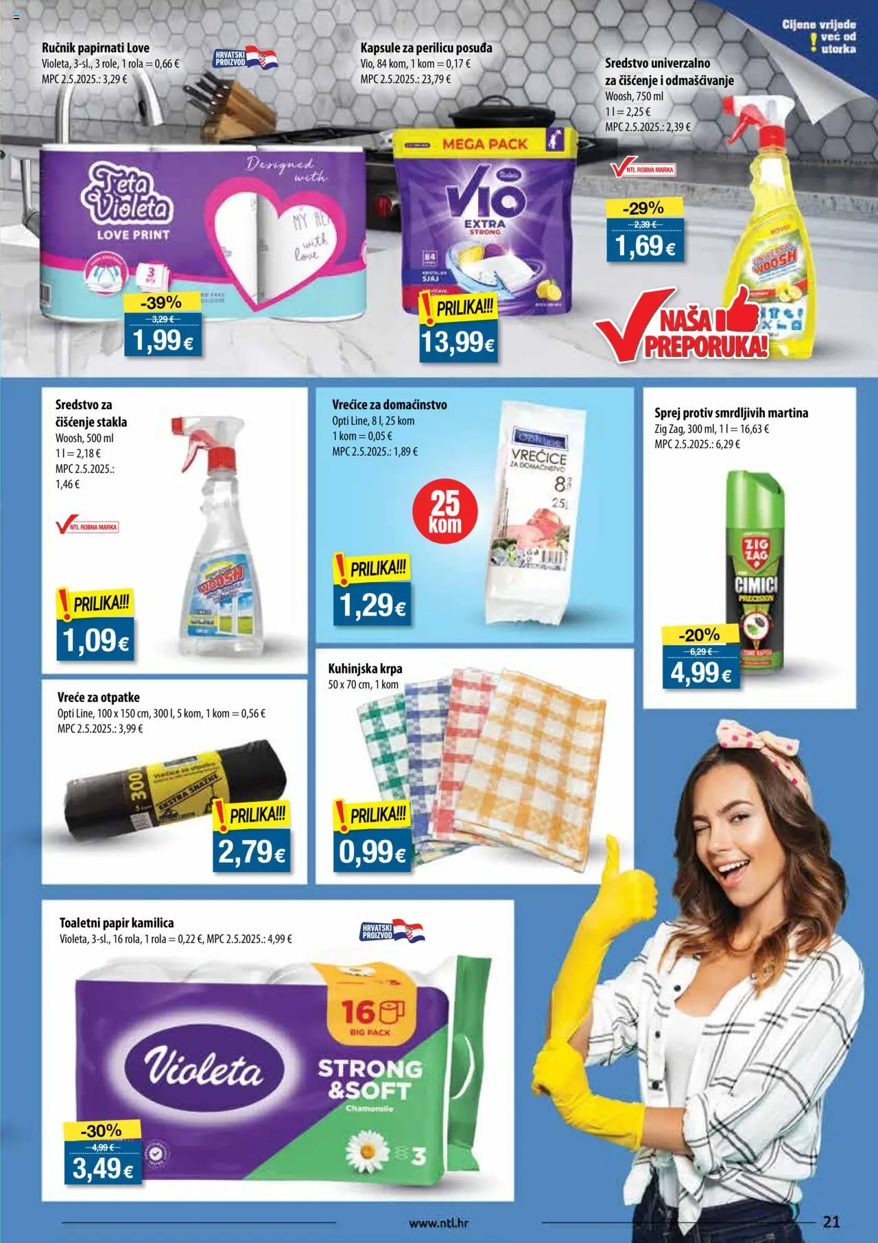 NTL katalog | vrijedi od 01.10.2025 | Stranica: 21 | Proizvodi: Krpa, Kapsule za perilicu posuđa, Ručnik, Violeta