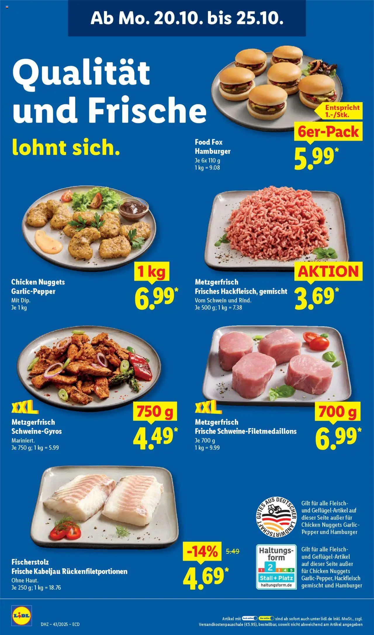 Lidl - Prospekt – gültig ab 20.10.2025 | Seite: 8 | Produkte: Fleisch, Hackfleisch