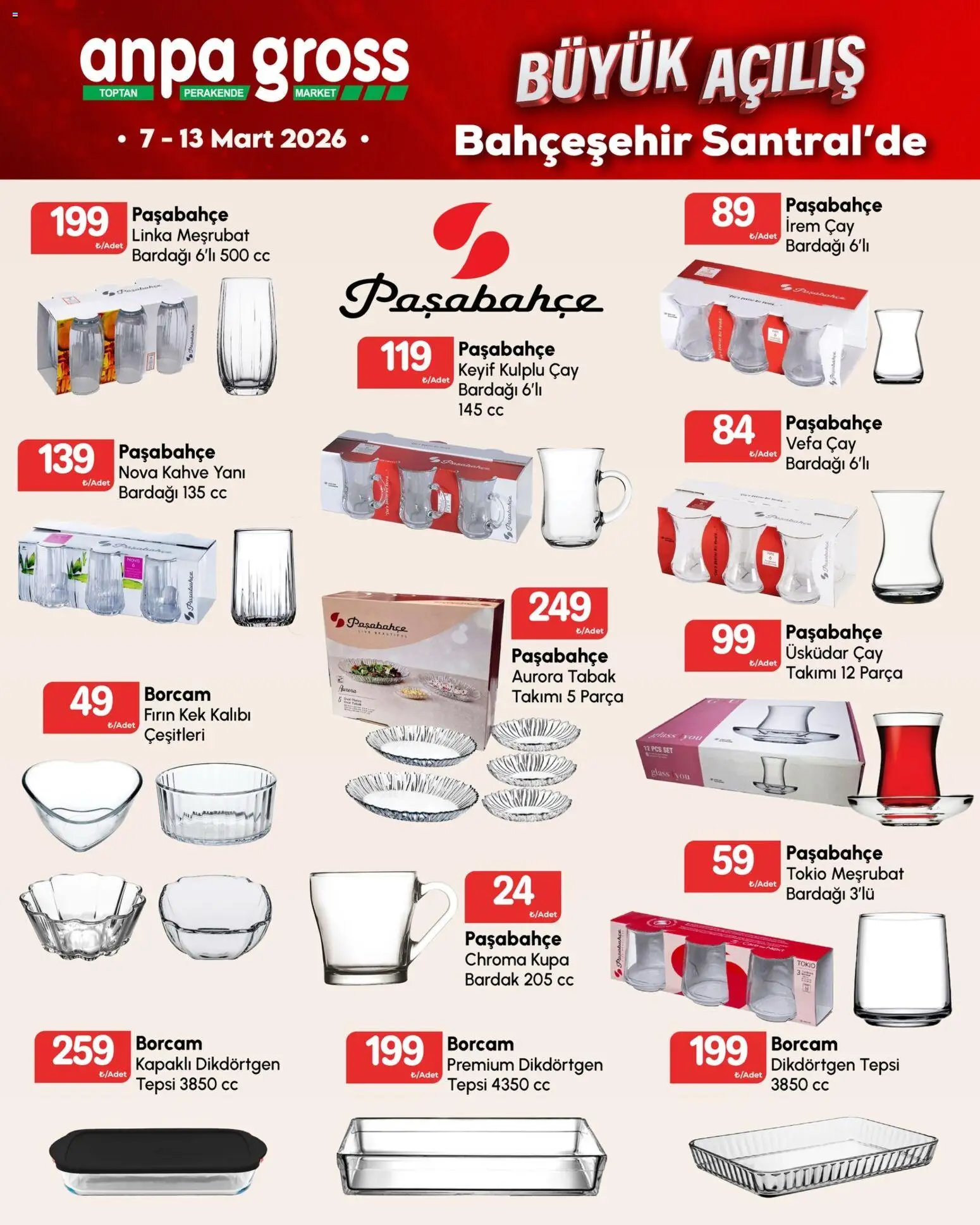 Anpa Gross - Katalog Büyük açılış 5 - 07.03.2026 tarihinden itibaren geçerlidir | Sayfa: 9 | Ürünler: Kahve, Çay, Tepsi, Fırın