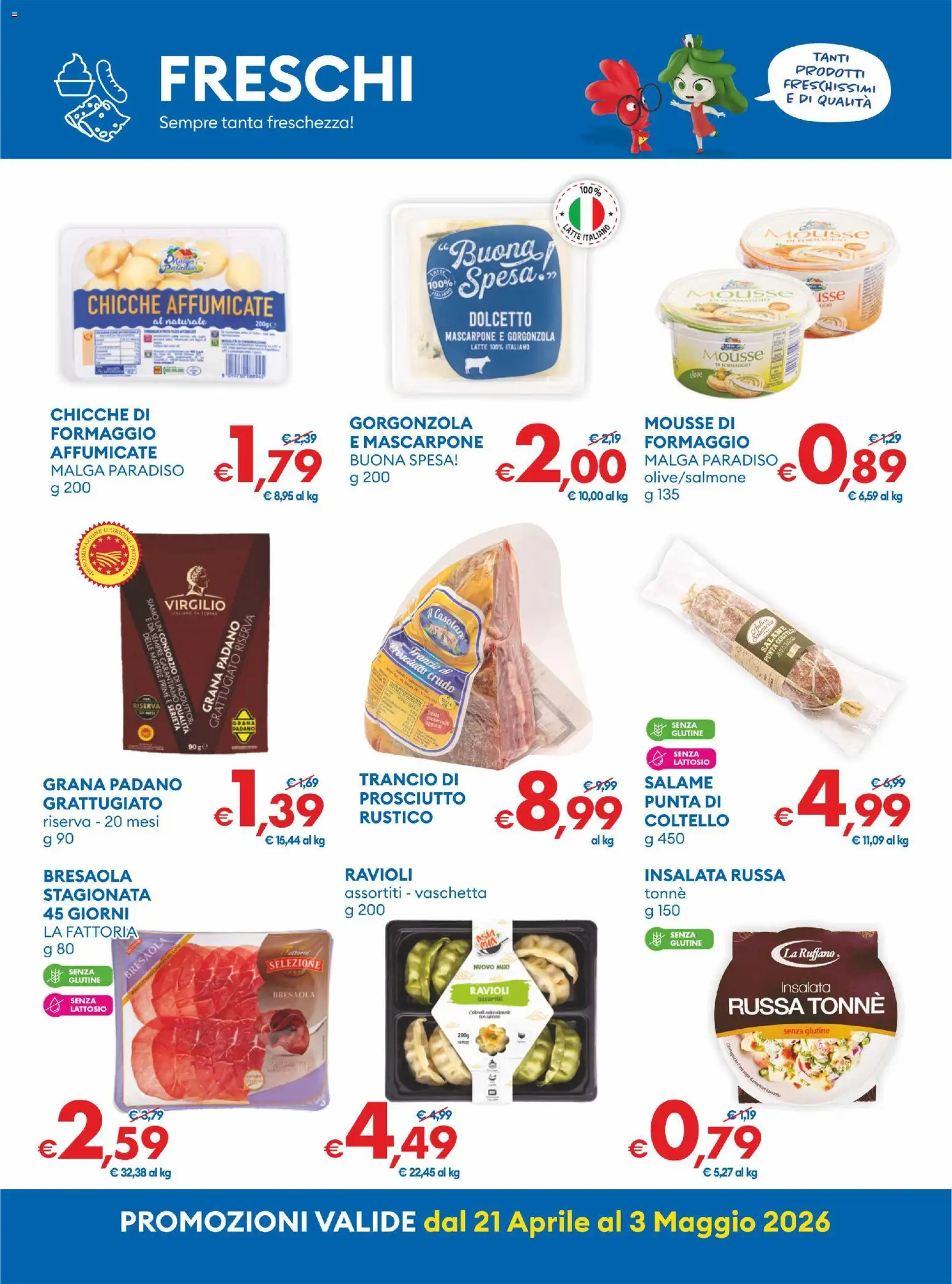 Volantino MD Discount del 21.04.2026 | Pagina: 16 | Prodotti: Bresaola, Formaggio, Ravioli, Gorgonzola