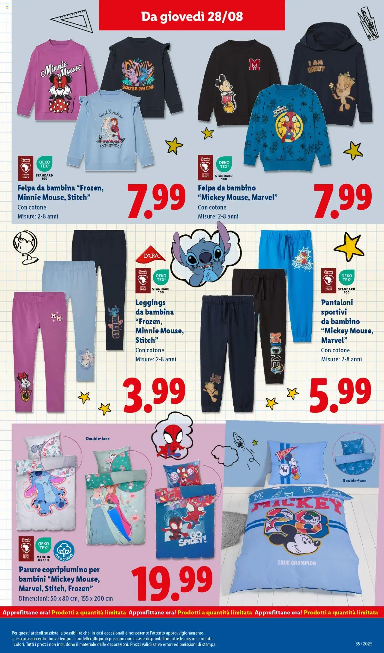 Volantino Lidl del 25.08.2025 | Pagina: 43 | Prodotti: Copripiumino, Felpa, Pantaloni, Leggings
