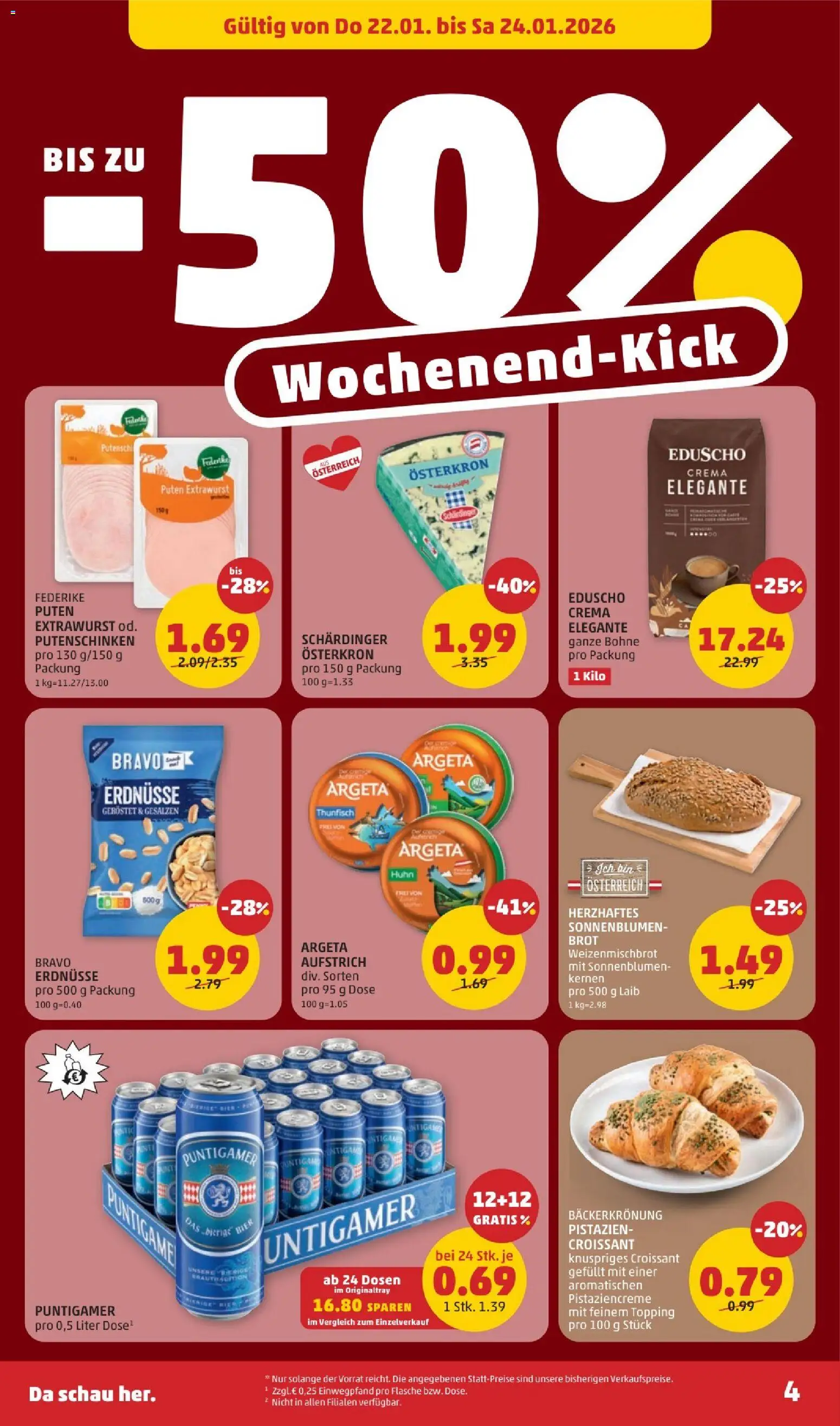 Penny Markt Flugblatt gültig ab 22.01.2026 | Seite: 4 | Produkte: Папионка, Brot