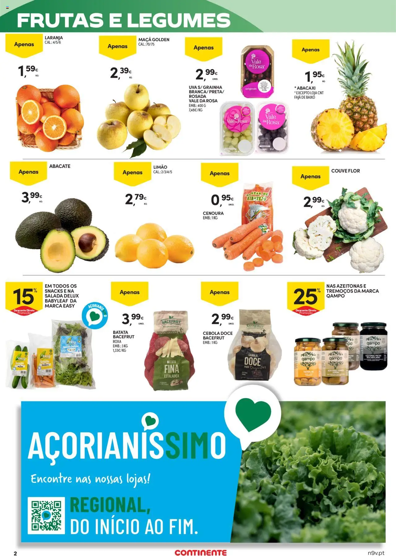 Continente - Açores │ válido de 04.09.2025 | Página: 2 | Produtos: Azeitonas, Cebola, Abacate, Abacaxi
