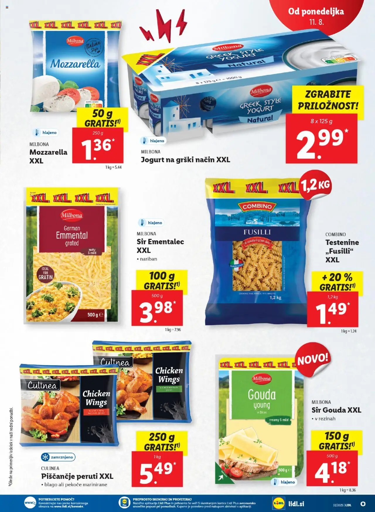 Lidl - Maribor │ velja od 07.08.2025 | Stran: 49 | Izdelki: Ementalec, Sir, Jogurt, Testenine
