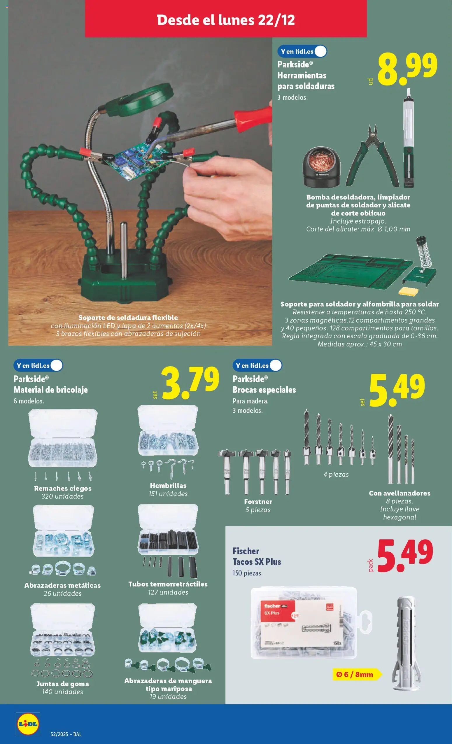 Lidl folleto de bazar │ válido desde el 22.12.2025 | Página: 12 | Productos: Alfombrilla, Manguera, Tacos, Galette de chaise