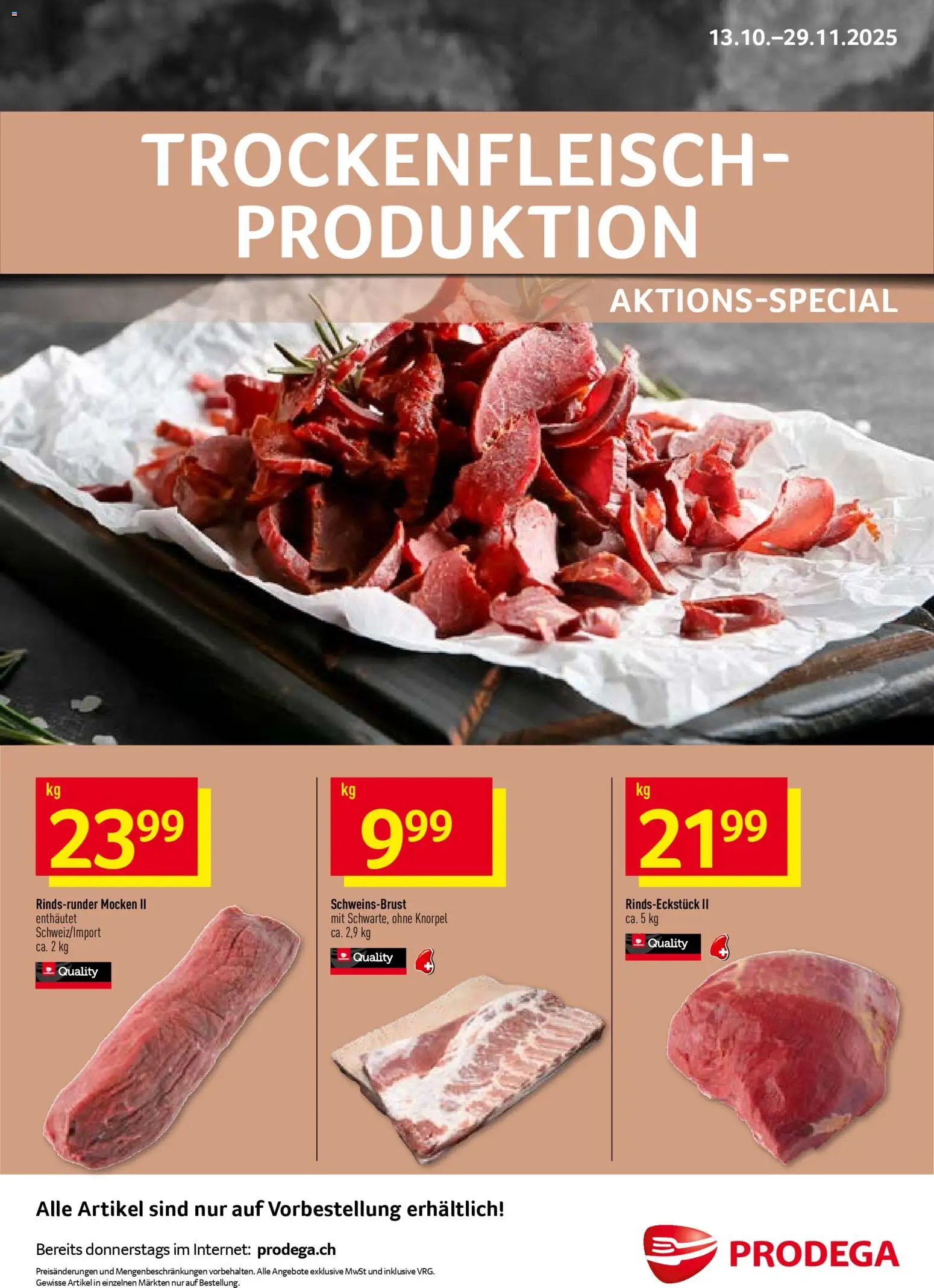 Prodega Aktionen Trockenfleisch-Produktion – gültig ab 13.10.2025 | Seite: 1