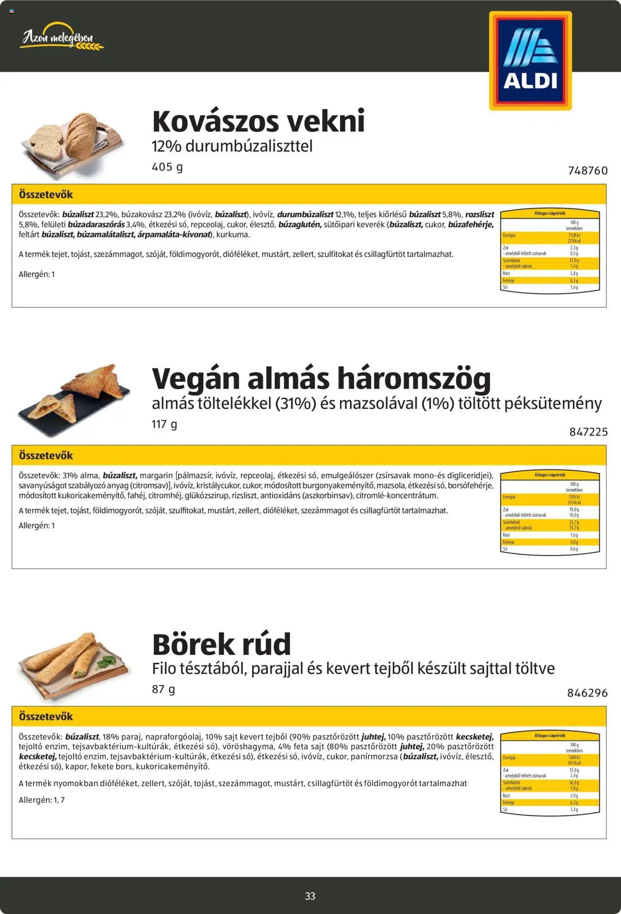 Aldi akciós ujság - amely érvényes a következő dátumtól: 26.08.2024 | Oldal: 33 | Termékek: Stangli, Sajt, Trappista sajt, Só
