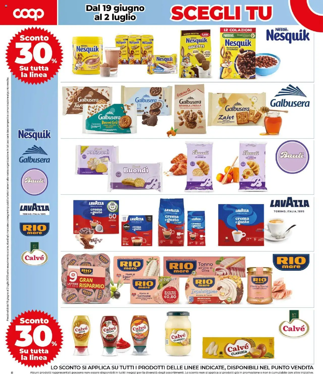 Volantino COOP del 19.06.2025 | Pagina: 8 | Prodotti: Salmone, Croissant, Cacao, Lavazza