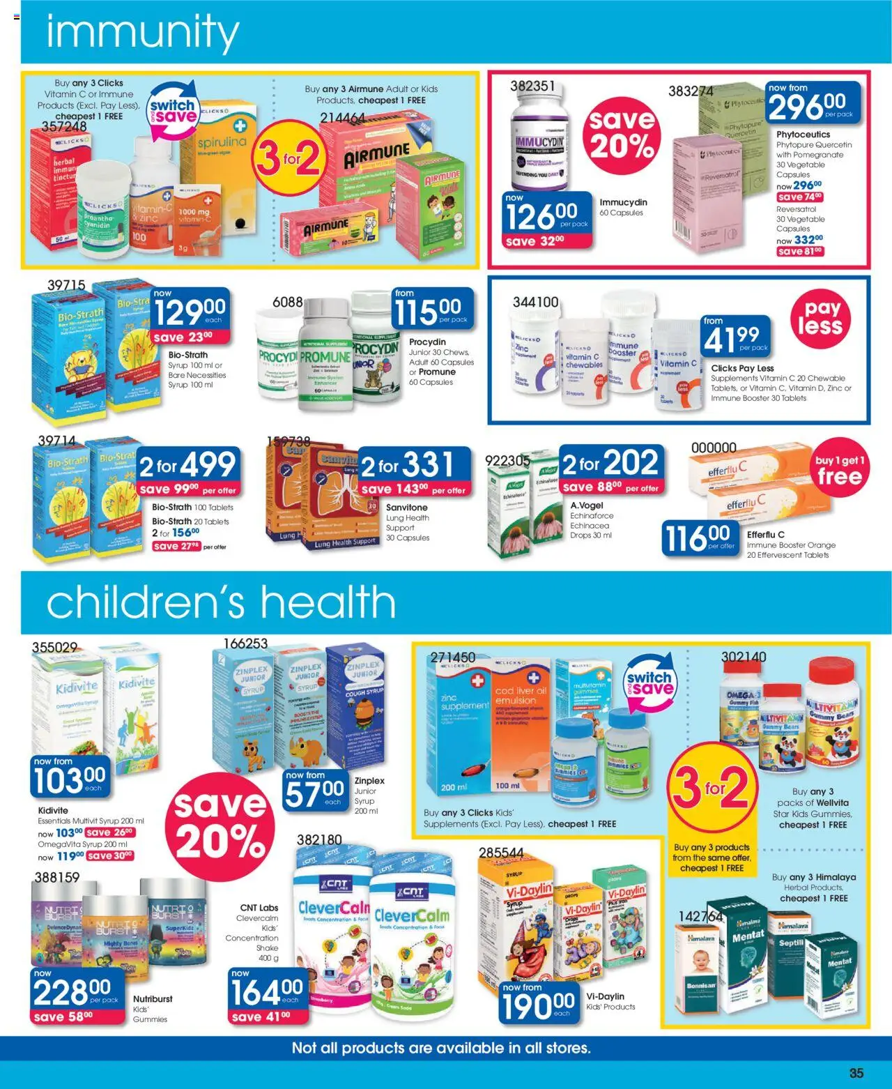 New Clicks catalogue – valid from 23.09.2025 | Page: 35 | Products: Cough syrup, Fish, Cream, Syrup