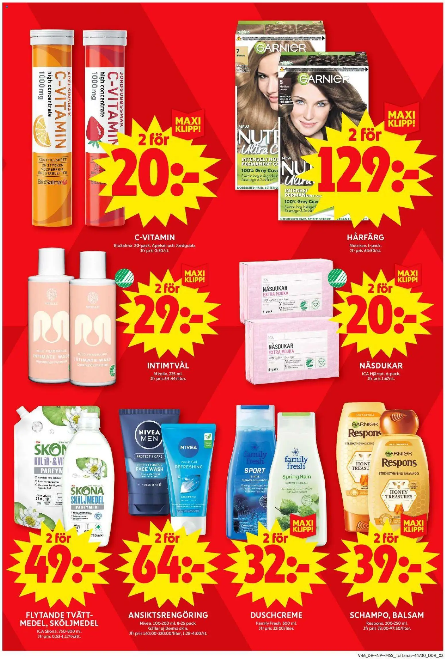 ICA Maxi reklamblad aktuell från 10.11.2025 | Sida: 4 | Produkter: Parfym, Hårfärg, Näsdukar, Intimtvål