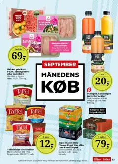 Dagli'Brugsen tilbudsavis – gyldig fra 12.09.2025 | Side: 15 | Produkter: Juice, Chips, Rødløg, Faxe Kondi