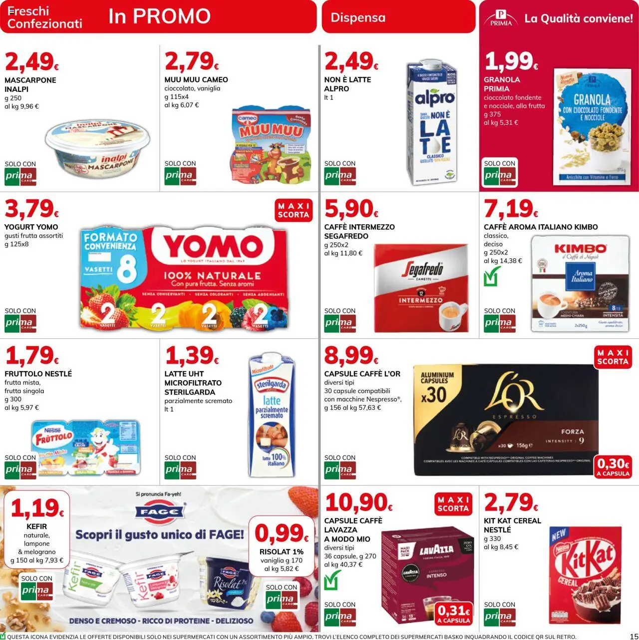 Volantino Basko del 14.10.2025 | Pagina: 15 | Prodotti: Yogurt, Nocciole, Lampone, Lavazza
