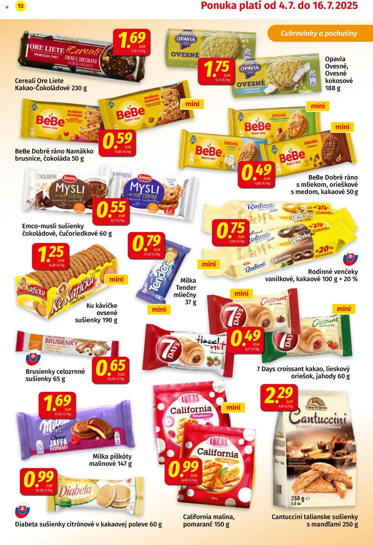 Koruna leták │ platný od 04.07.2025 | Strana: 13 | Produkty: BeBe Dobré ráno, Čokoláda, Jahody, Milka