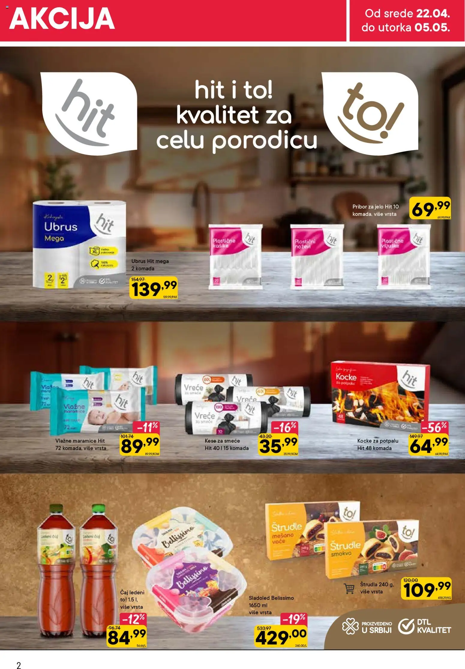 PerSu katalog - važi od 22.04.2026 | Strana: 2 | Proizvode: Sladoled, Ubrus, Štrudla, Vlažne maramice