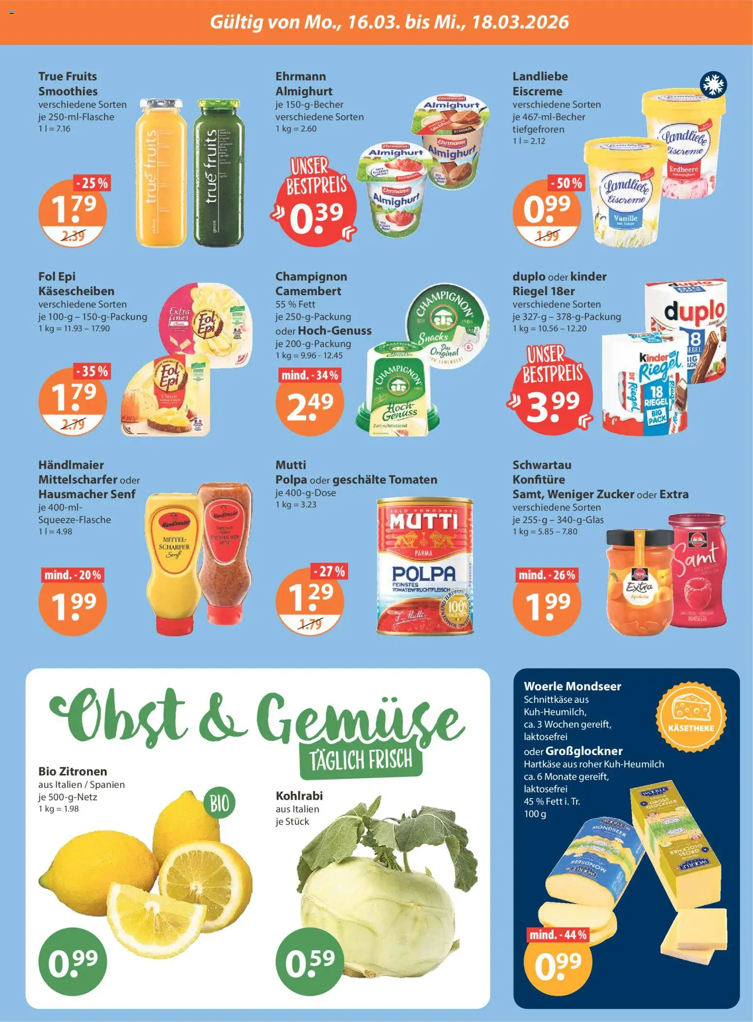 V-Markt - München – gültig ab 12.03.2026 | Seite: 23 | Produkte: Ehrmann almighurt, Gemüse, Obst, Zitronen