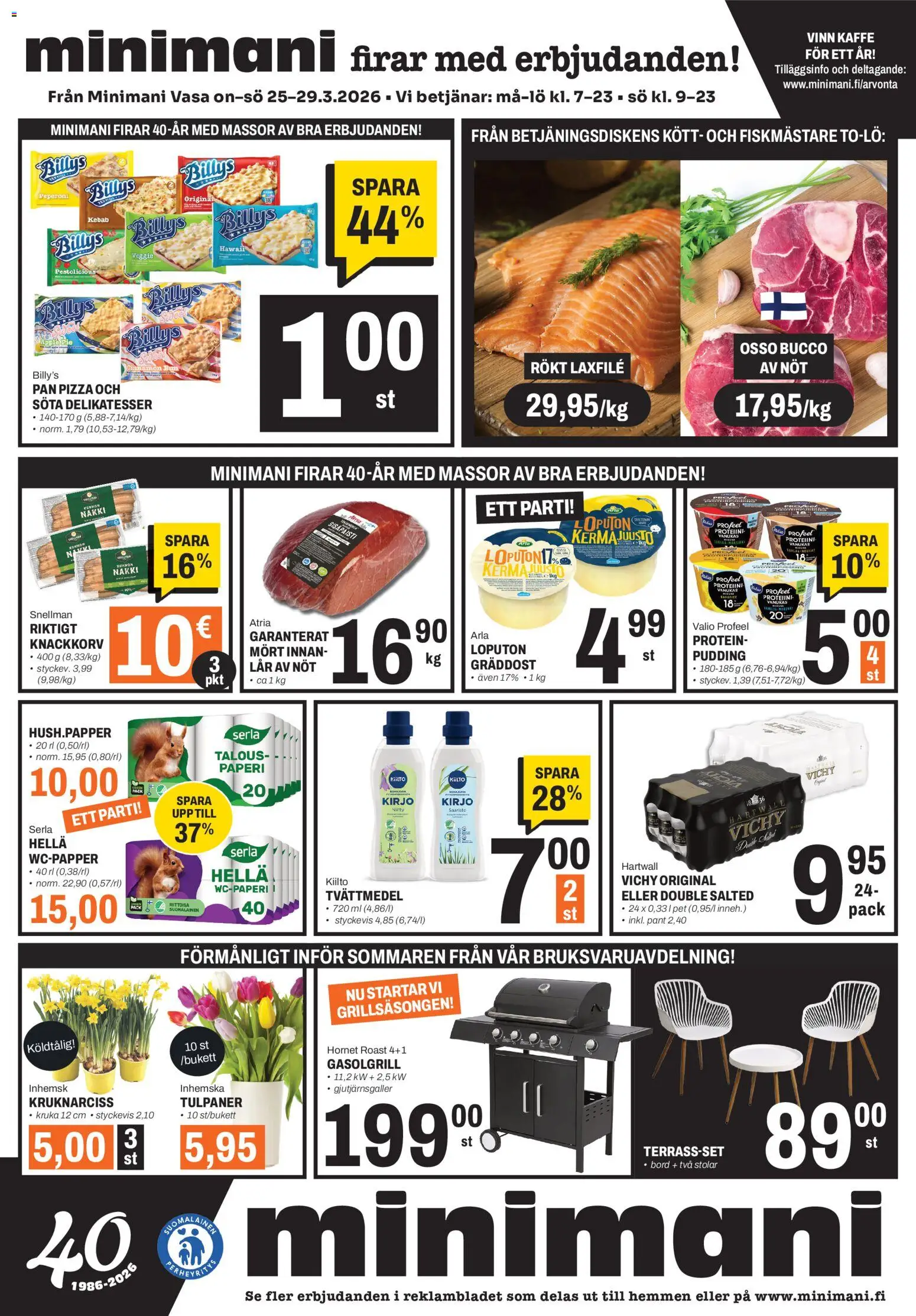 Minimani Tarjoukset - Vaasa – voimassa 25.03.2026 alkaen | Sivu: 2 | Tuotteet: Hella, Kermajuusto, Paperi, Pizza