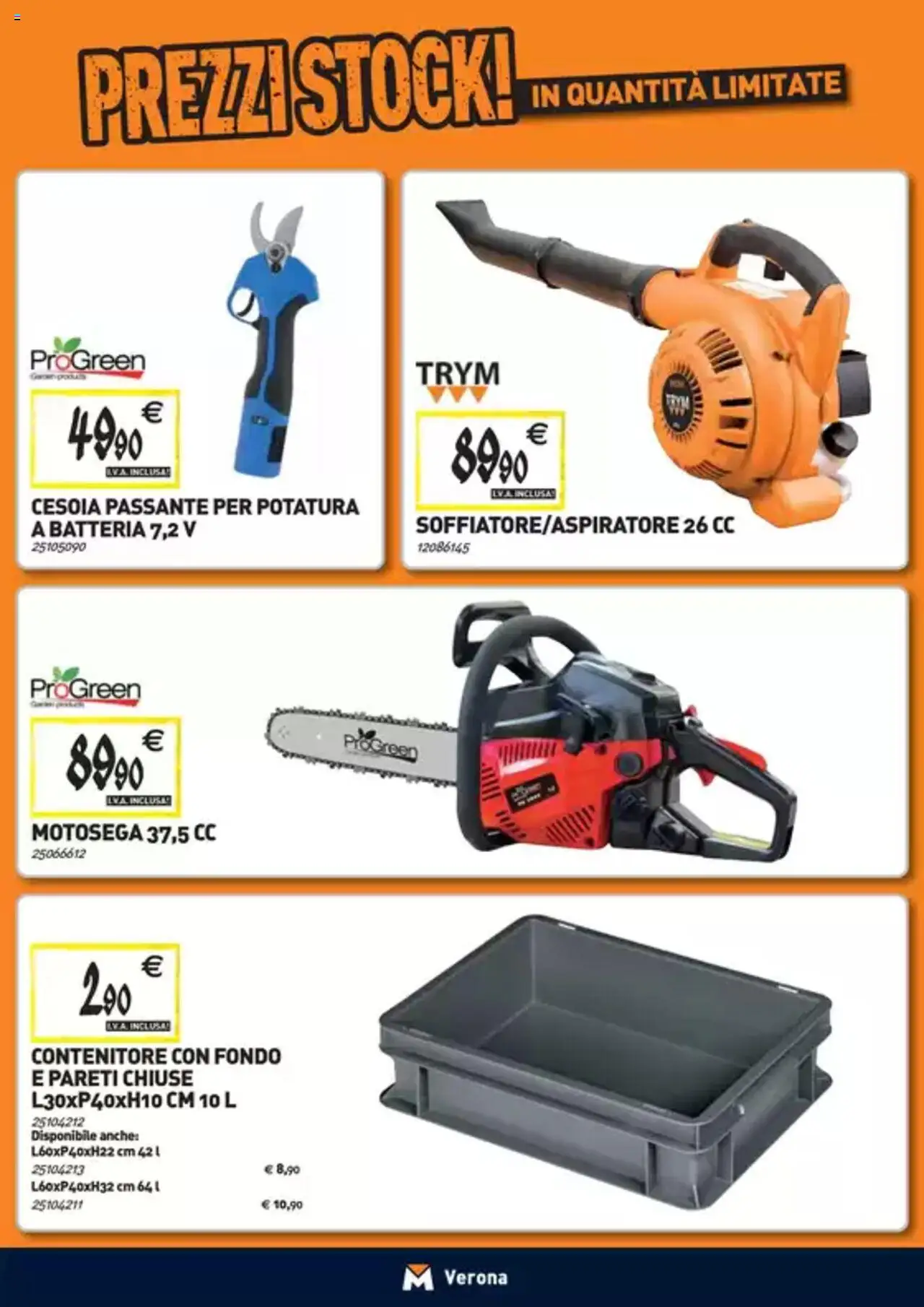 Volantino TECNOMAT del 25.09.2025 | Pagina: 24 | Prodotti: Motosega, Contenitore, Batteria