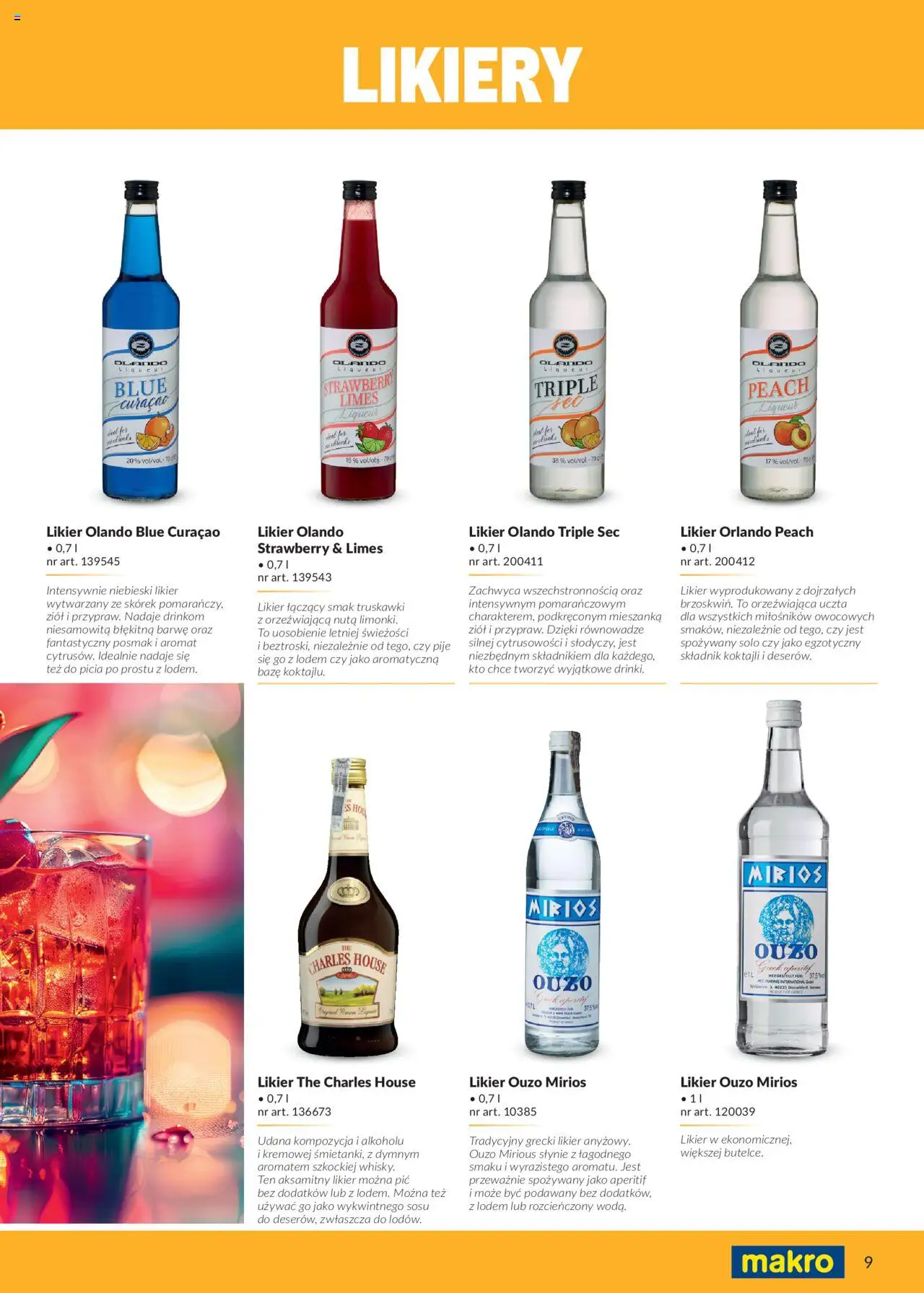 Makro Gazetka - Smak Chill&Fun od 01.08.2025 | Strona: 9 | Produkty: Blue curacao, Truskawki, Ouzo