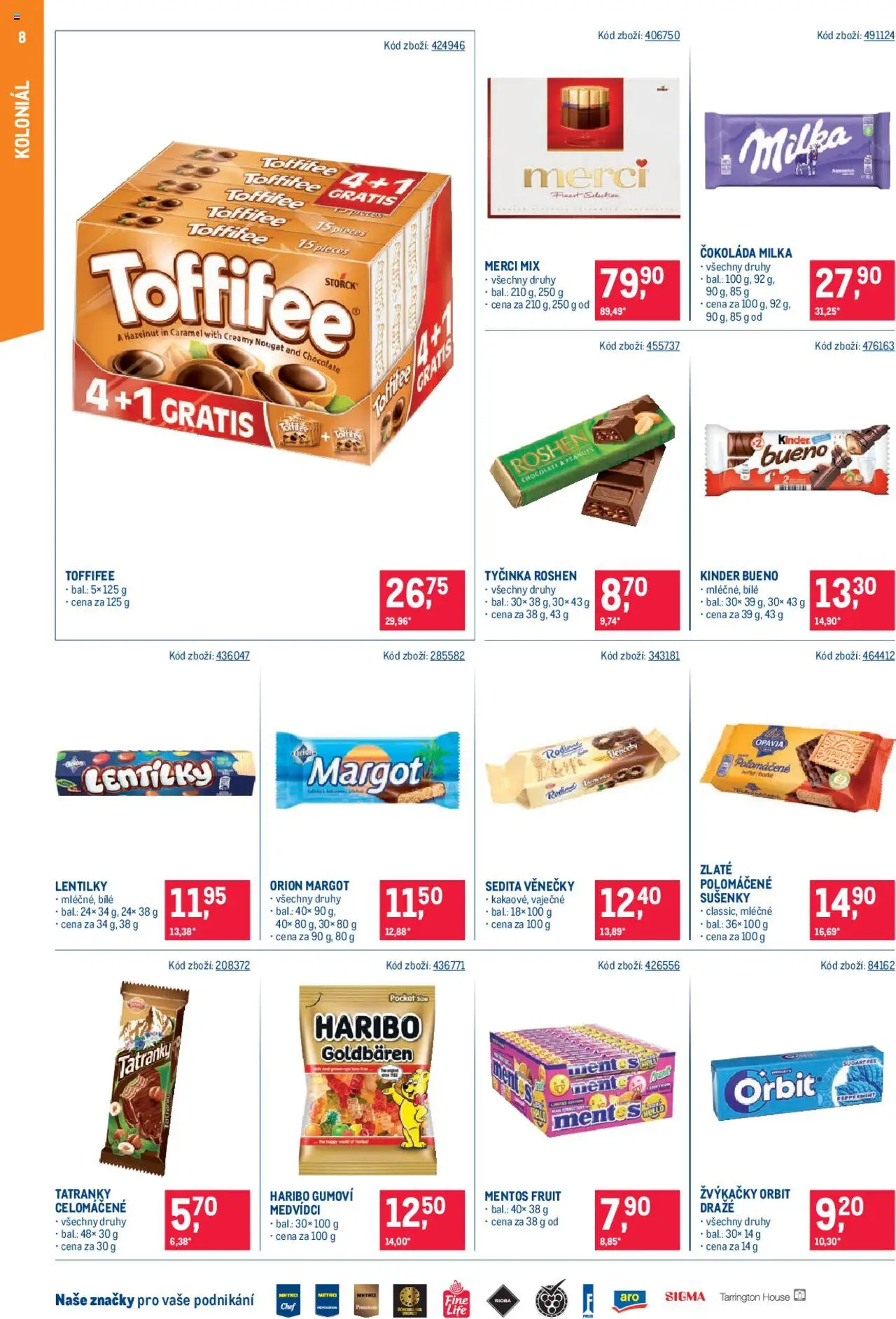 Makro leták - Maloobchod od 13.08.2025 | Strana: 8 | Produkty: Tatranky, Haribo, Merci, Lentilky