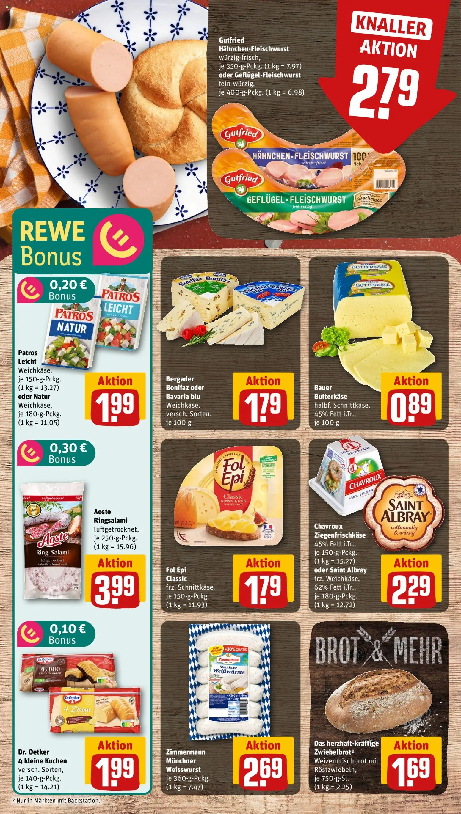Rewe Prospekt 	 – gültig ab 03.11.2025 | Seite: 9 | Produkte: Ziegenkäse, Patros, Zitrone, Salami