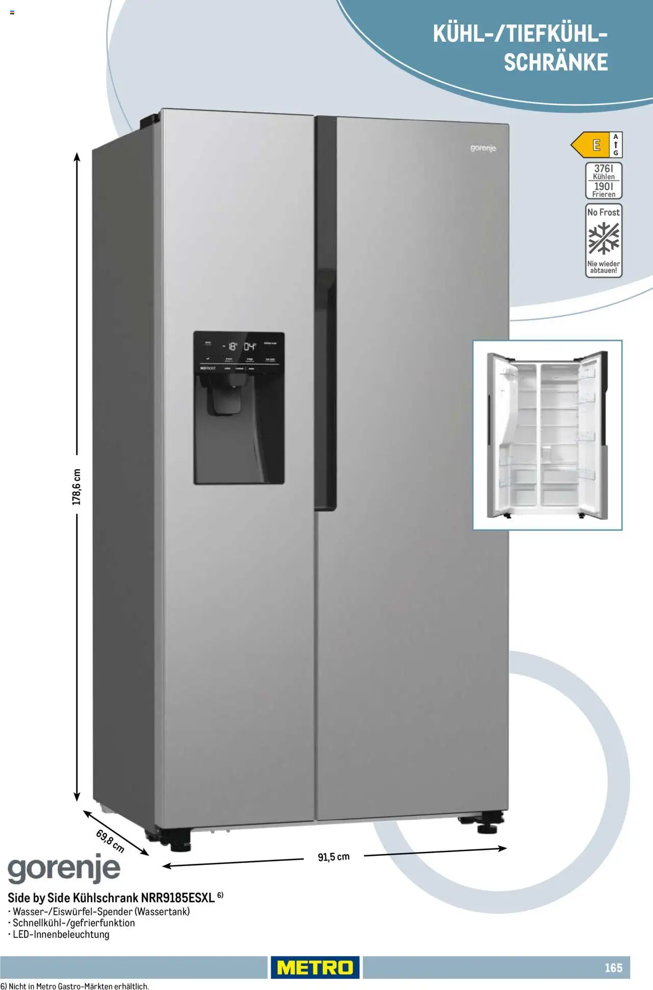 Metro Non Food Sortiment – gültig ab 01.10.2025 | Seite: 165 | Produkte: Gorenje, Kühlschrank