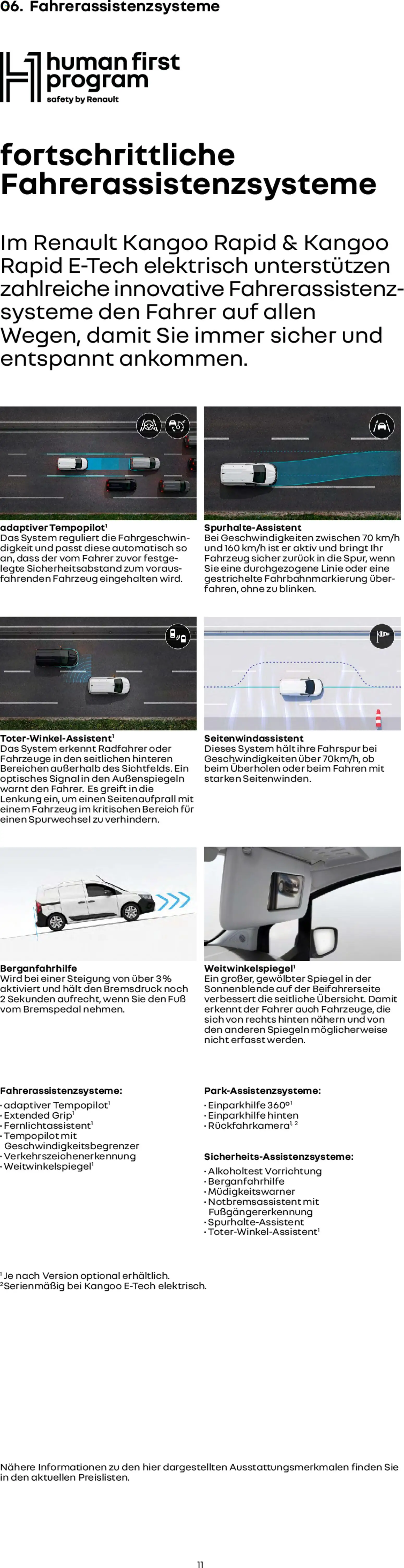 Renault Kangoo Rapid E-Tech – gültig ab 15.01.2026 | Seite: 11 | Produkte: Spiegel