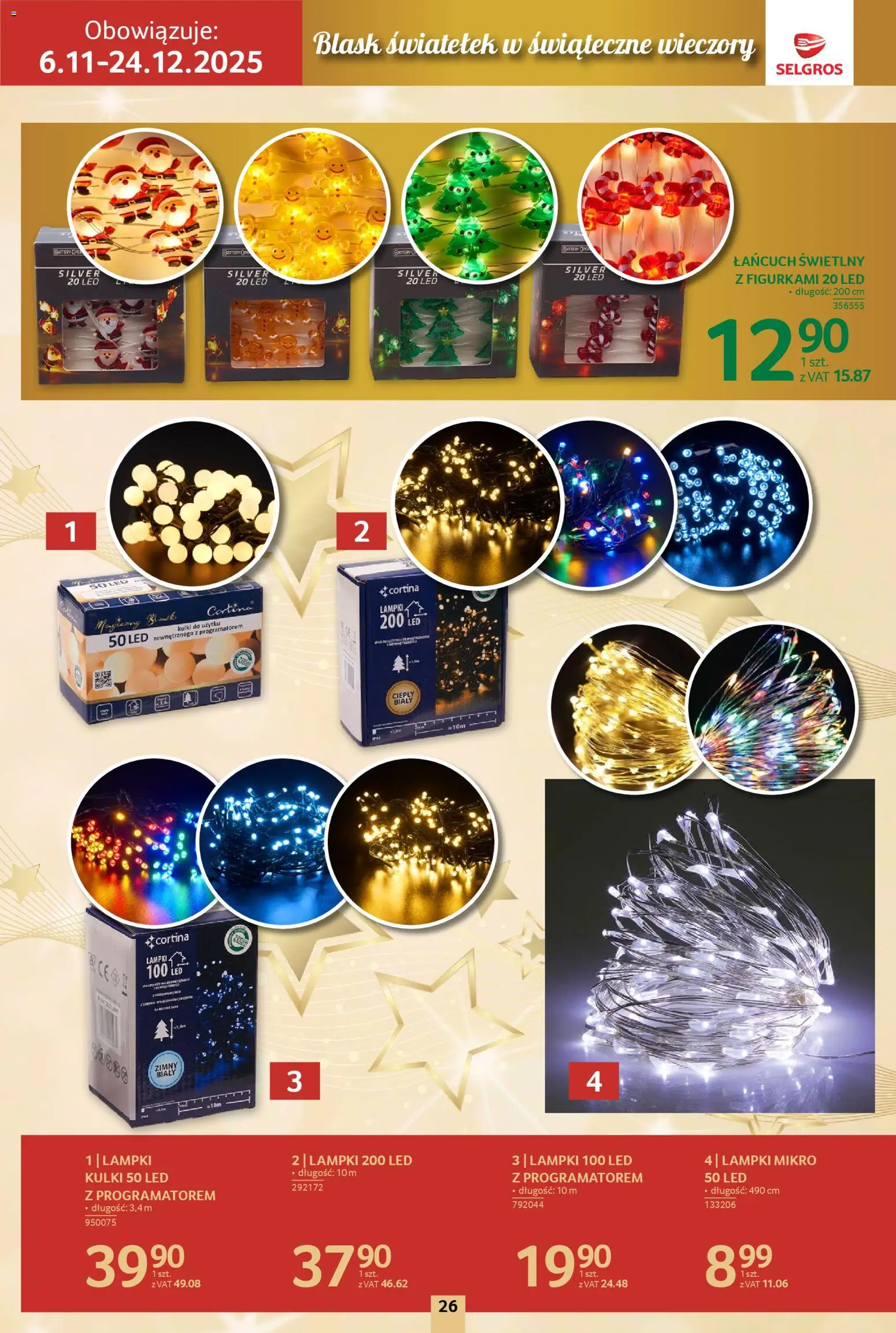 Selgros cash&carry Gazetka - Boże Narodzenie od 06.11.2025 | Strona: 26 | Produkty: Lampki