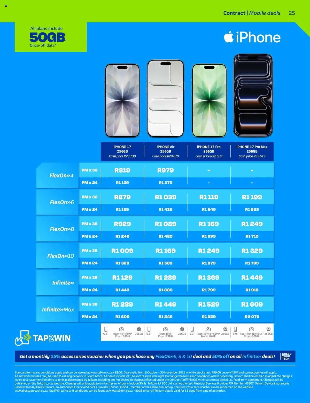 New Telkom catalogue – valid from 05.10.2025 | Page: 25 | Products: Dress, Data, Sim