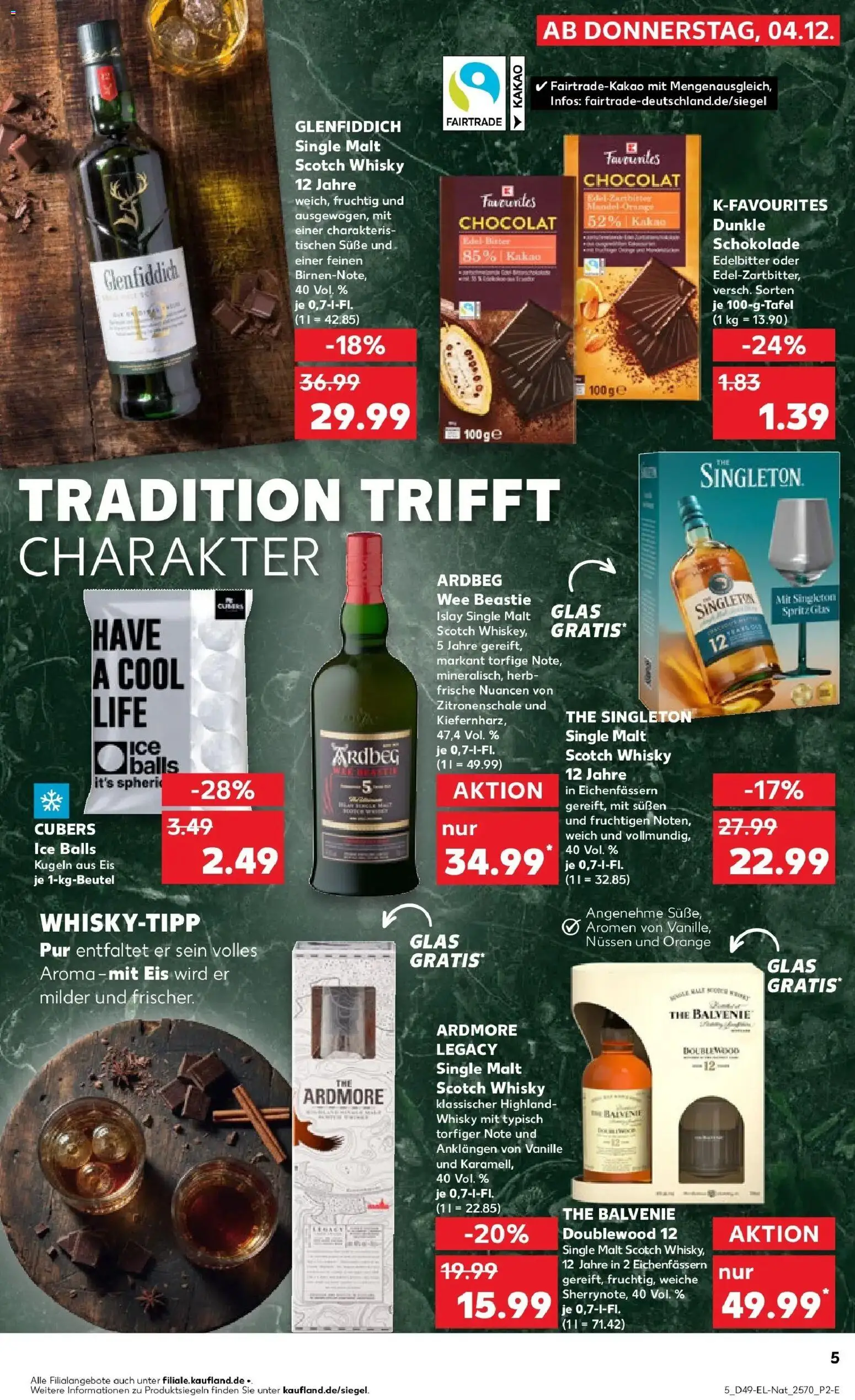 Kaufland prospekt Freising	 – gültig ab 04.12.2025 | Seite: 71 | Produkte: Whisky, Schokolade, Dunkle schokolade, Eis