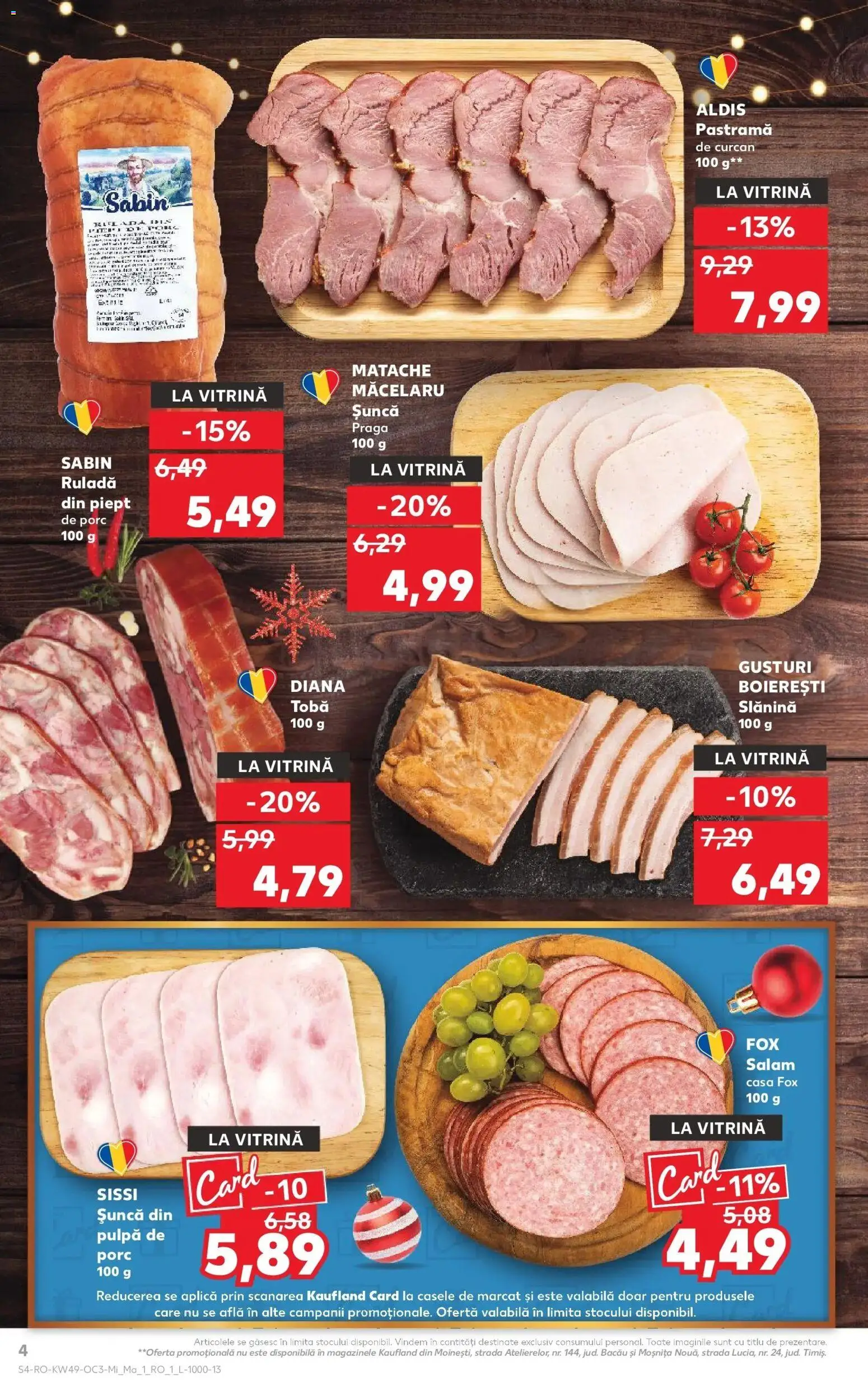 Noul catalog Kaufland – valabil de la 03.12.2025 | Pagină: 4 | Produse: Vitrină, Salam, Șuncă