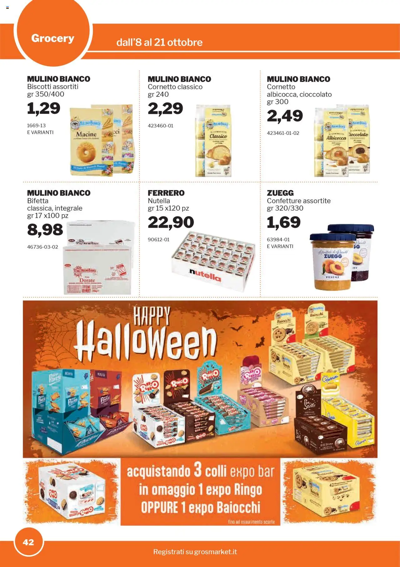 Volantino Sogegross del 08.10.2025 | Pagina: 42 | Prodotti: Cioccolato, Cornetto, Biscotti, Nutella