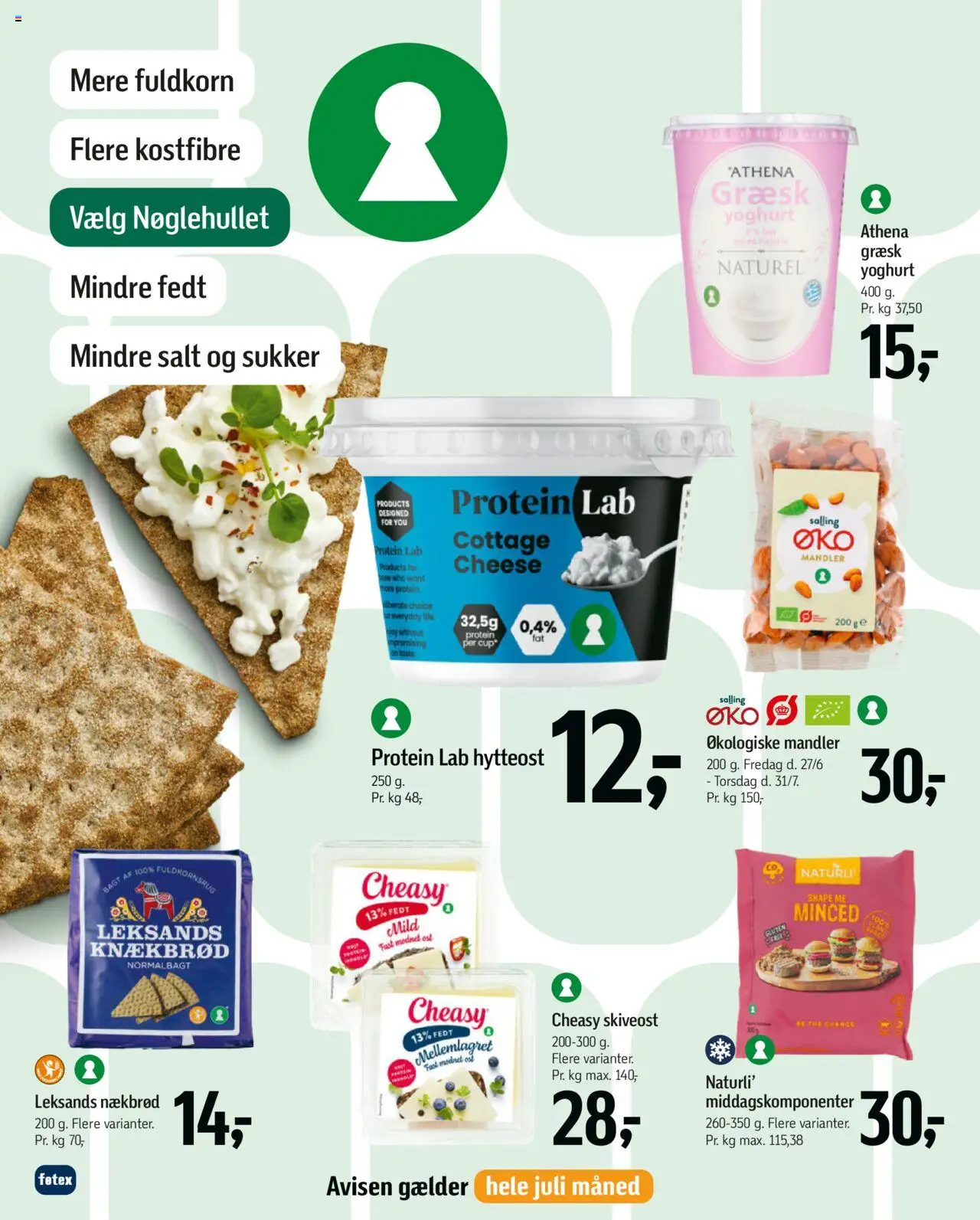 Føtex Tilbudsavis gyldig fra 27.06.2025 | Side: 30 | Produkter: Ost, Salt, Skiveost, Sukker