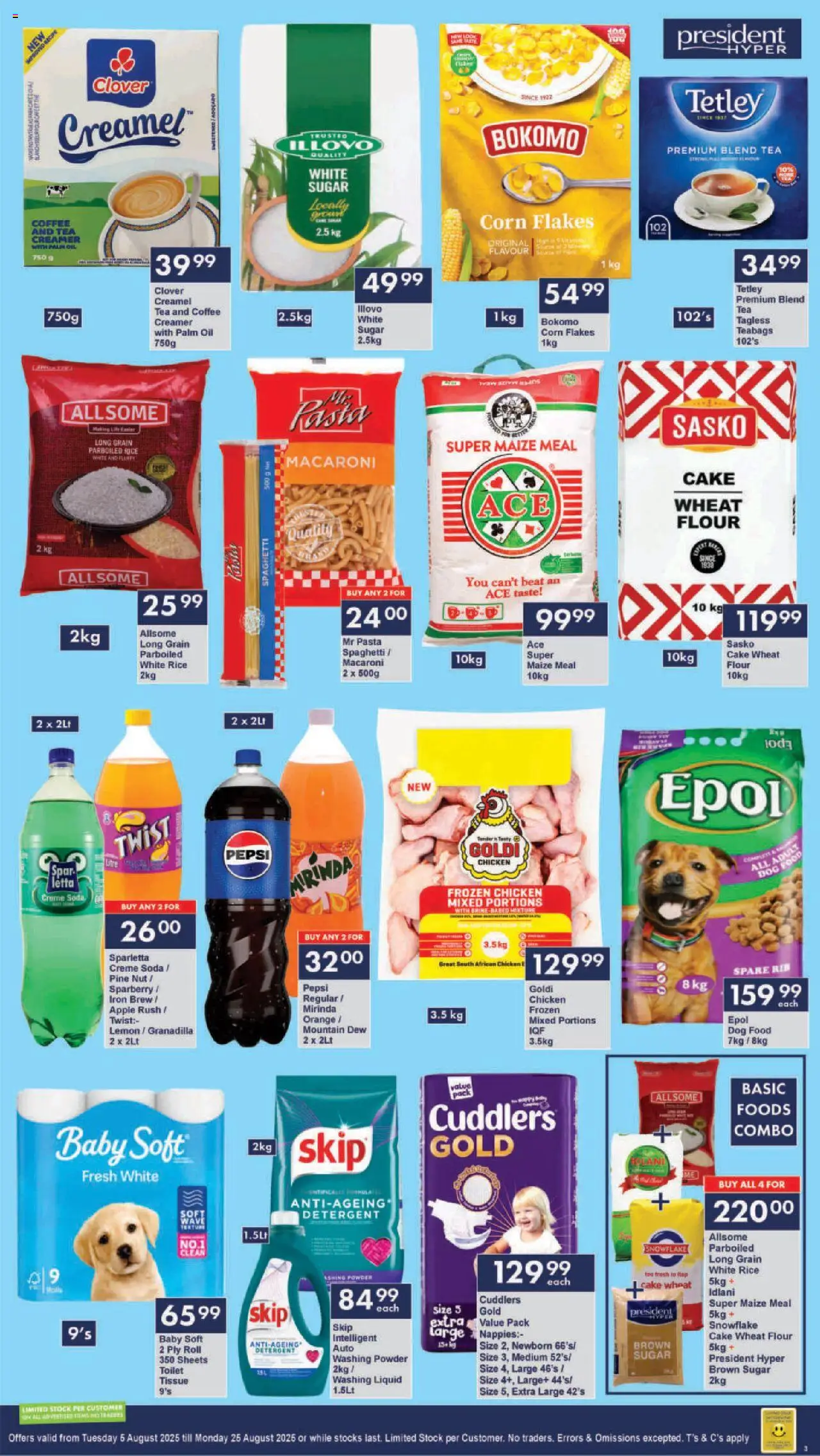 President Hyper - Birthday Sale Specials │ valid from 05.08.2025 | Page: 3 | Products: Corn, Iron, Toilet, Oil