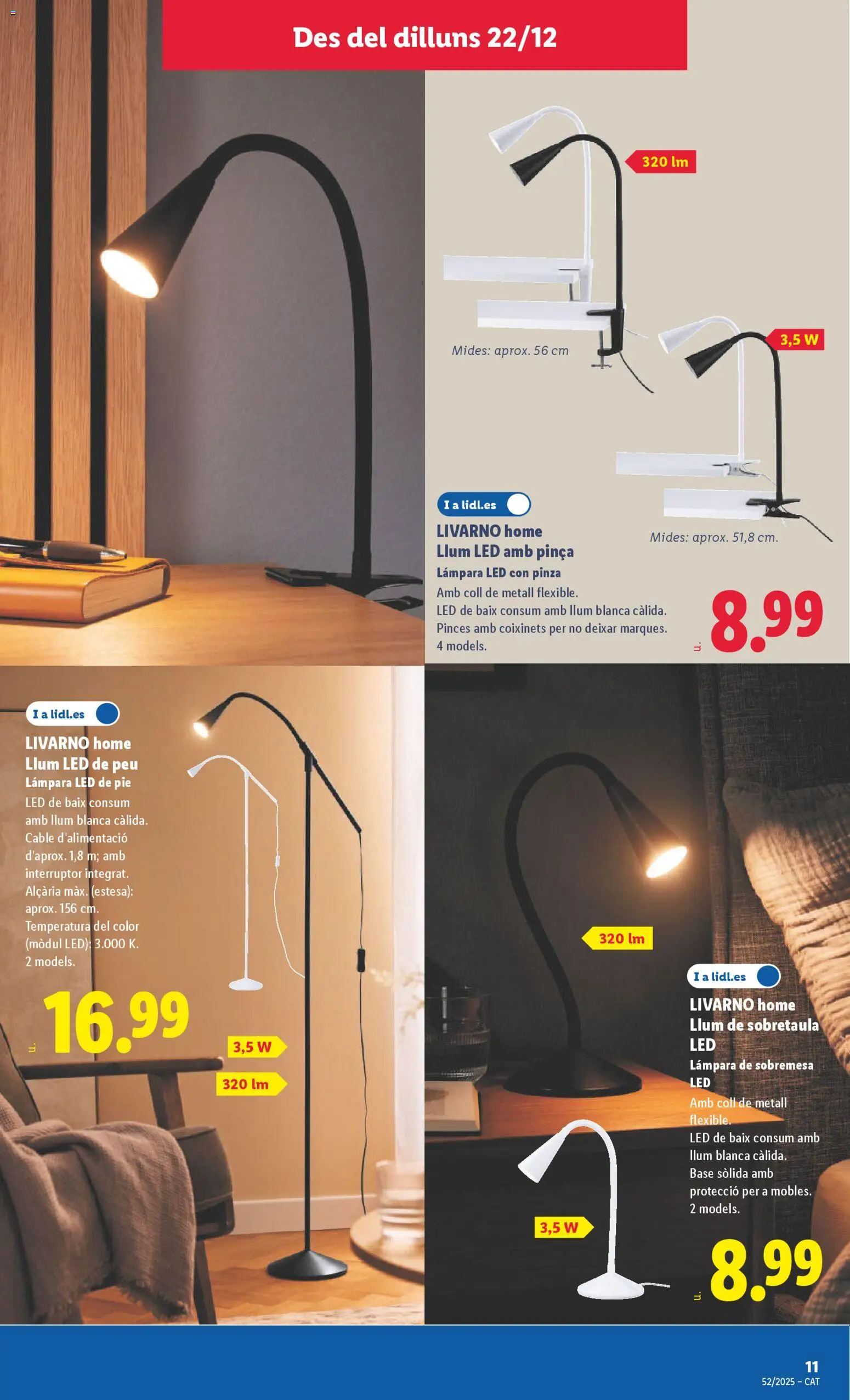 Lidl folleto de bazar │ válido desde el 22.12.2025 | Página: 23 | Productos: Cable, Lámpara