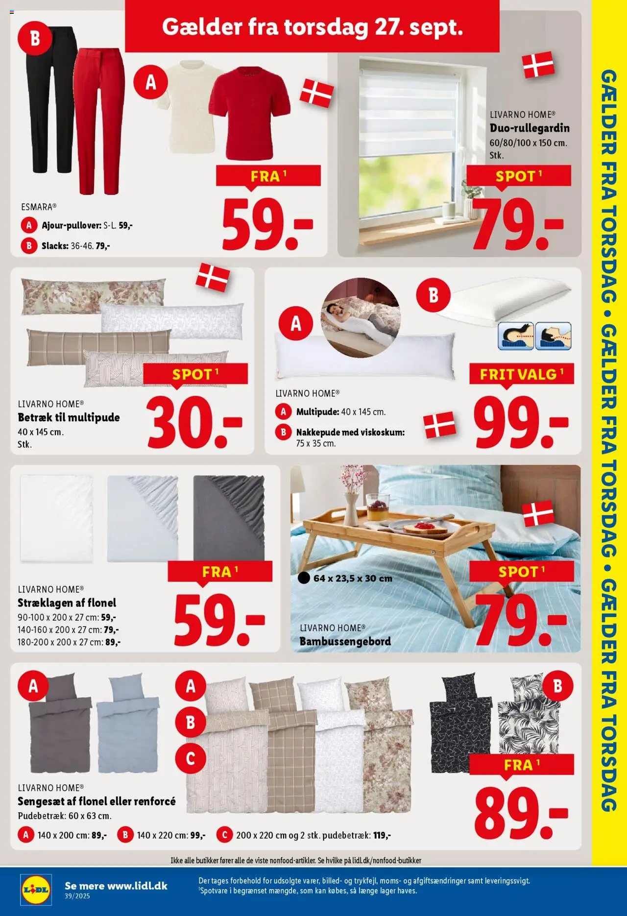 Lidl tilbudsavis – gyldig fra 21.09.2025 | Side: 25 | Produkter: Sengesæt, Søm, Pudebetræk