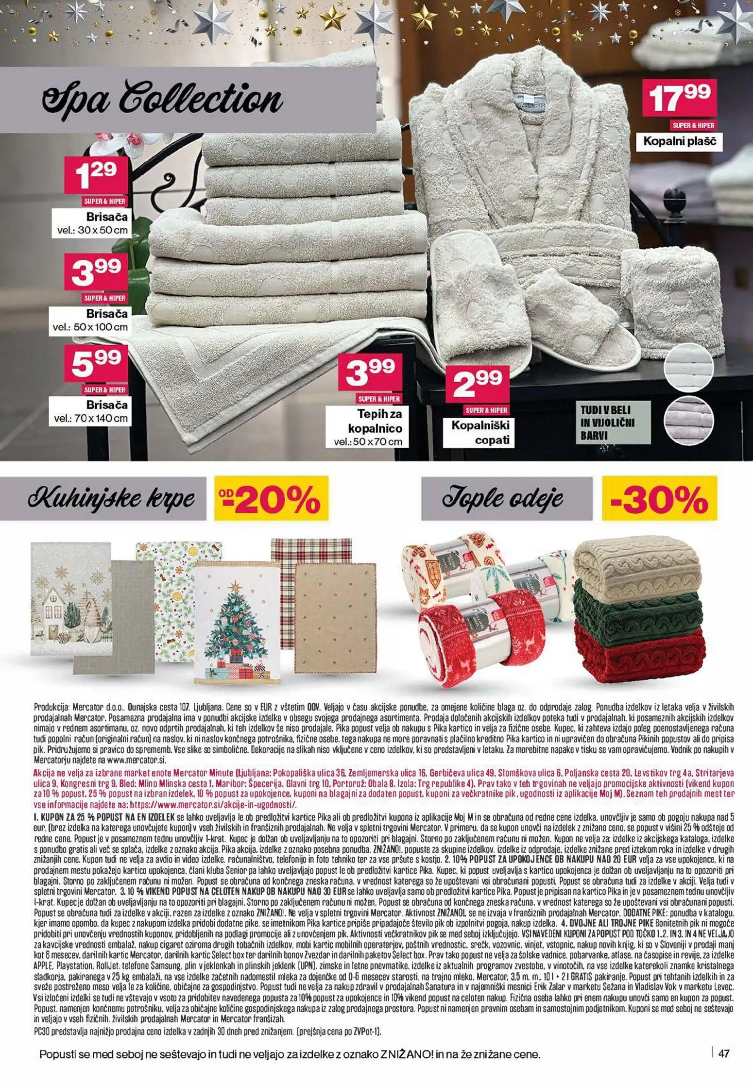 Novi Mercator katalog ponudbe – veljaven od 27.11.2025 | Stran: 49 | Izdelki: Video, Brisača, Kopalni plasc, Copati